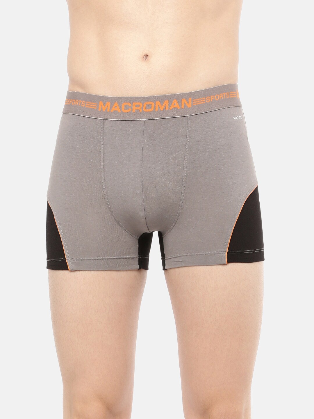 

Macroman M-Series Men Colourblocked Mid-Rise Cotton Trunk, Grey