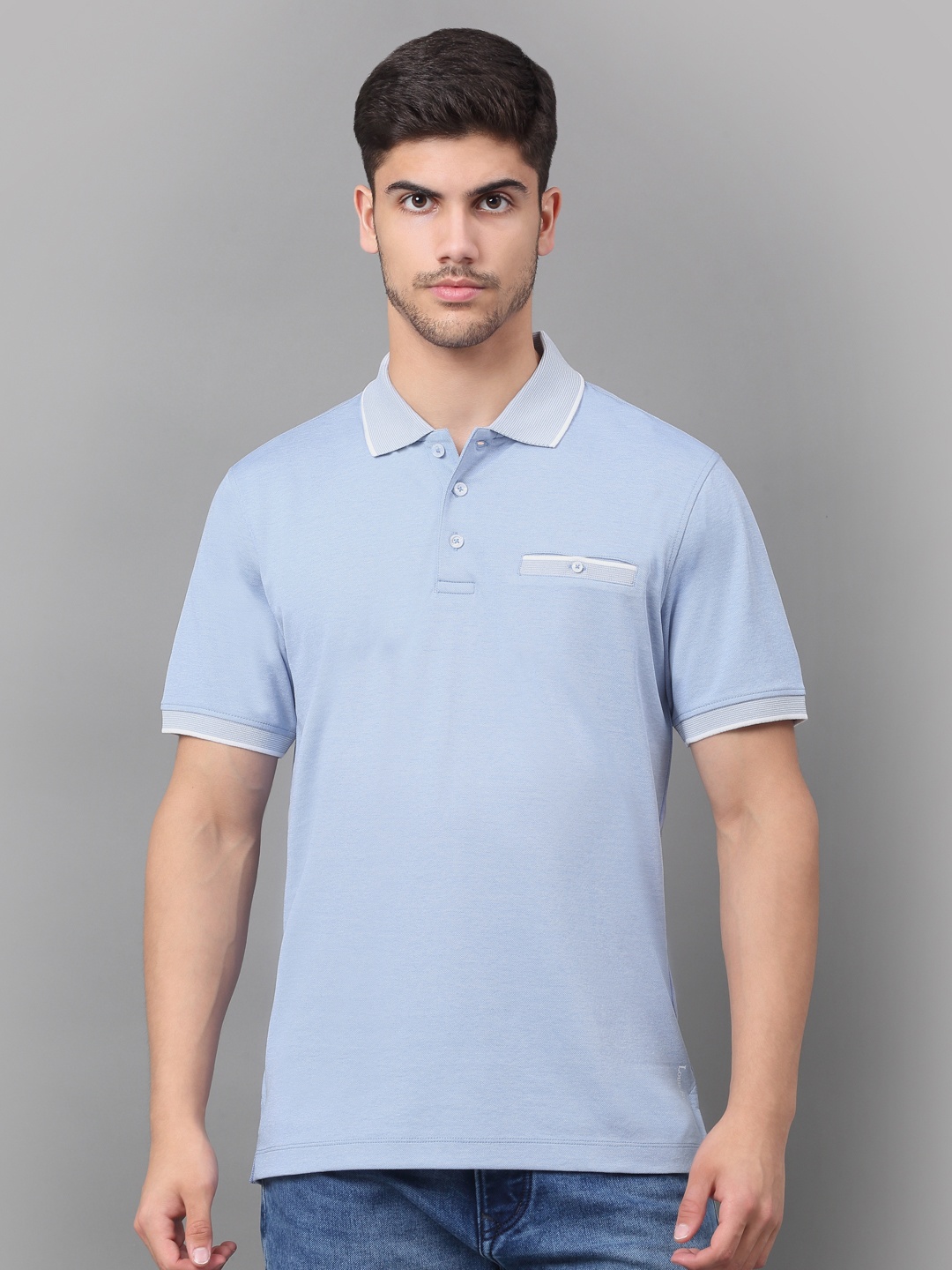 

LOUIS STITCH Polo Collar Slim Fit Cotton Dry fit T-shirt, Taupe