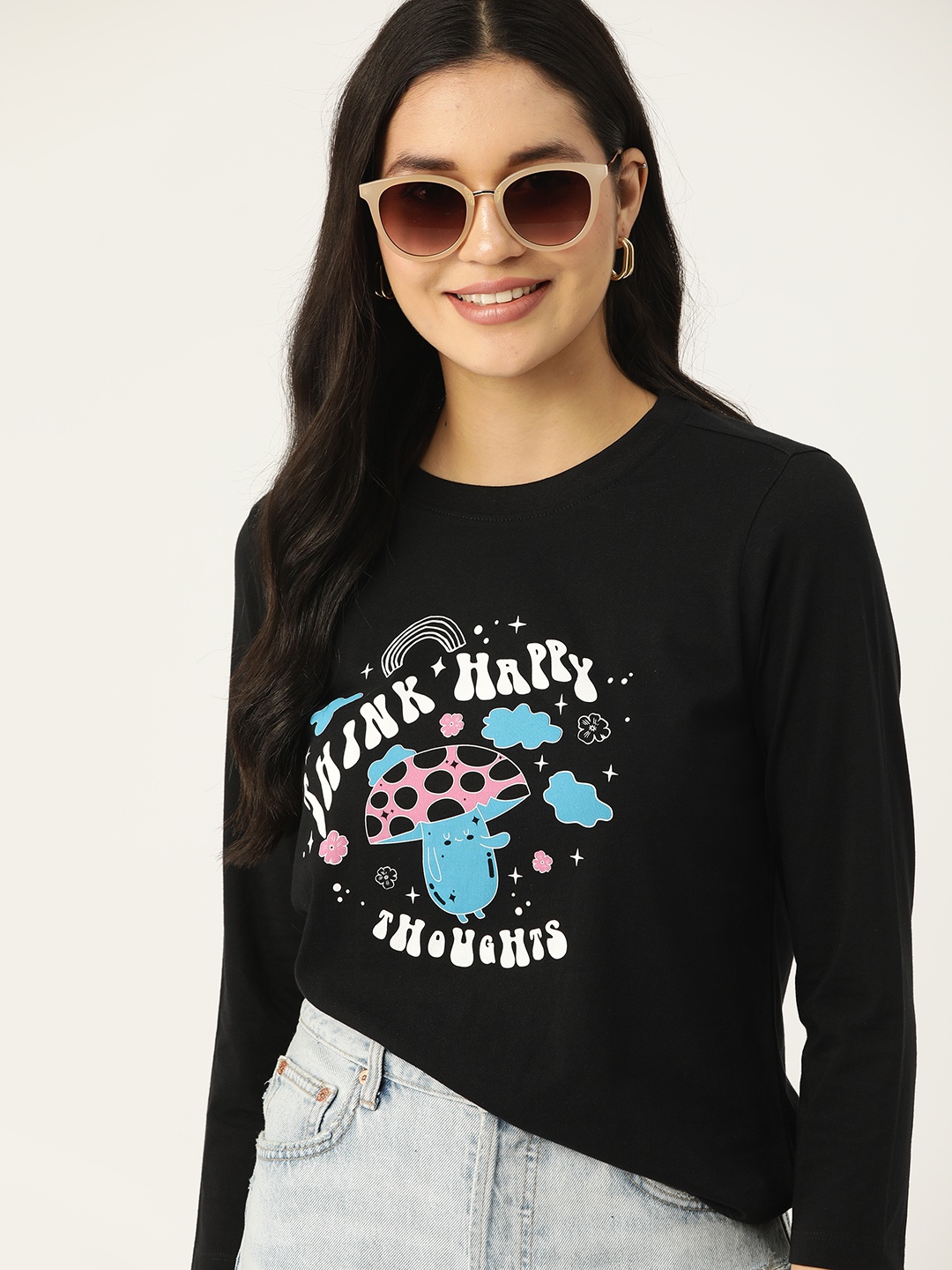 

DressBerry Graphic Printed T-shirt, Black