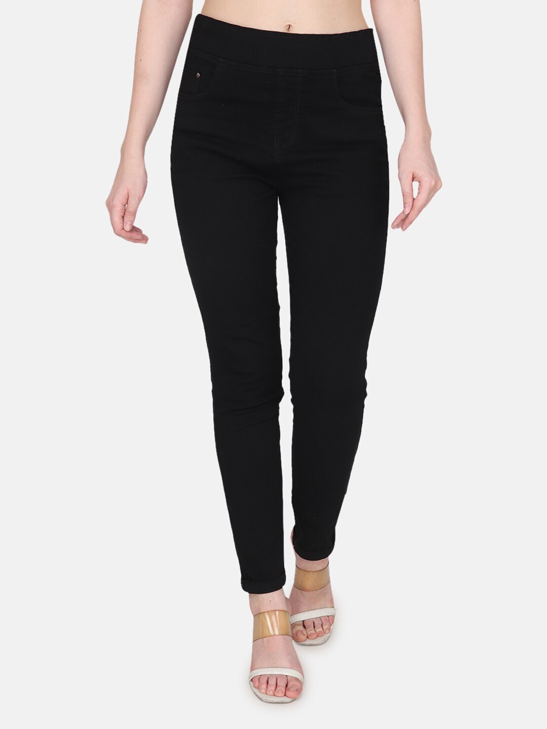 

Steele Stretchable Denim Pure Cotton Jegging, Black