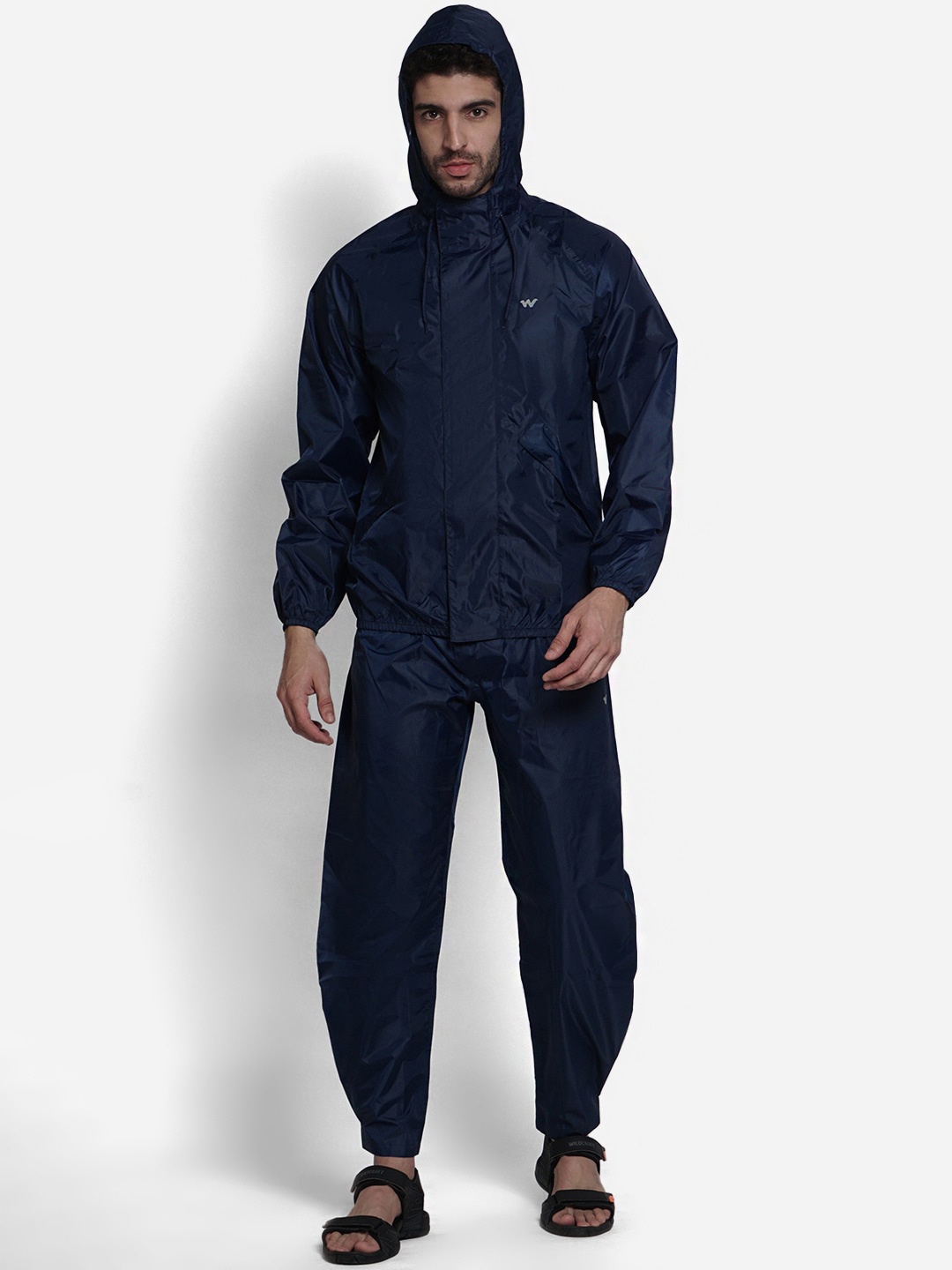 

Wildcraft Men Hooded Waterproof Rain Suit, Navy blue