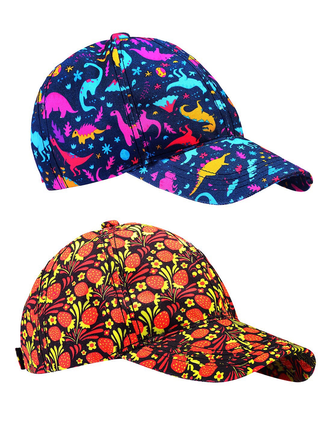 

Knotyy Pack Of 2 Printed Snapback Caps, Navy blue