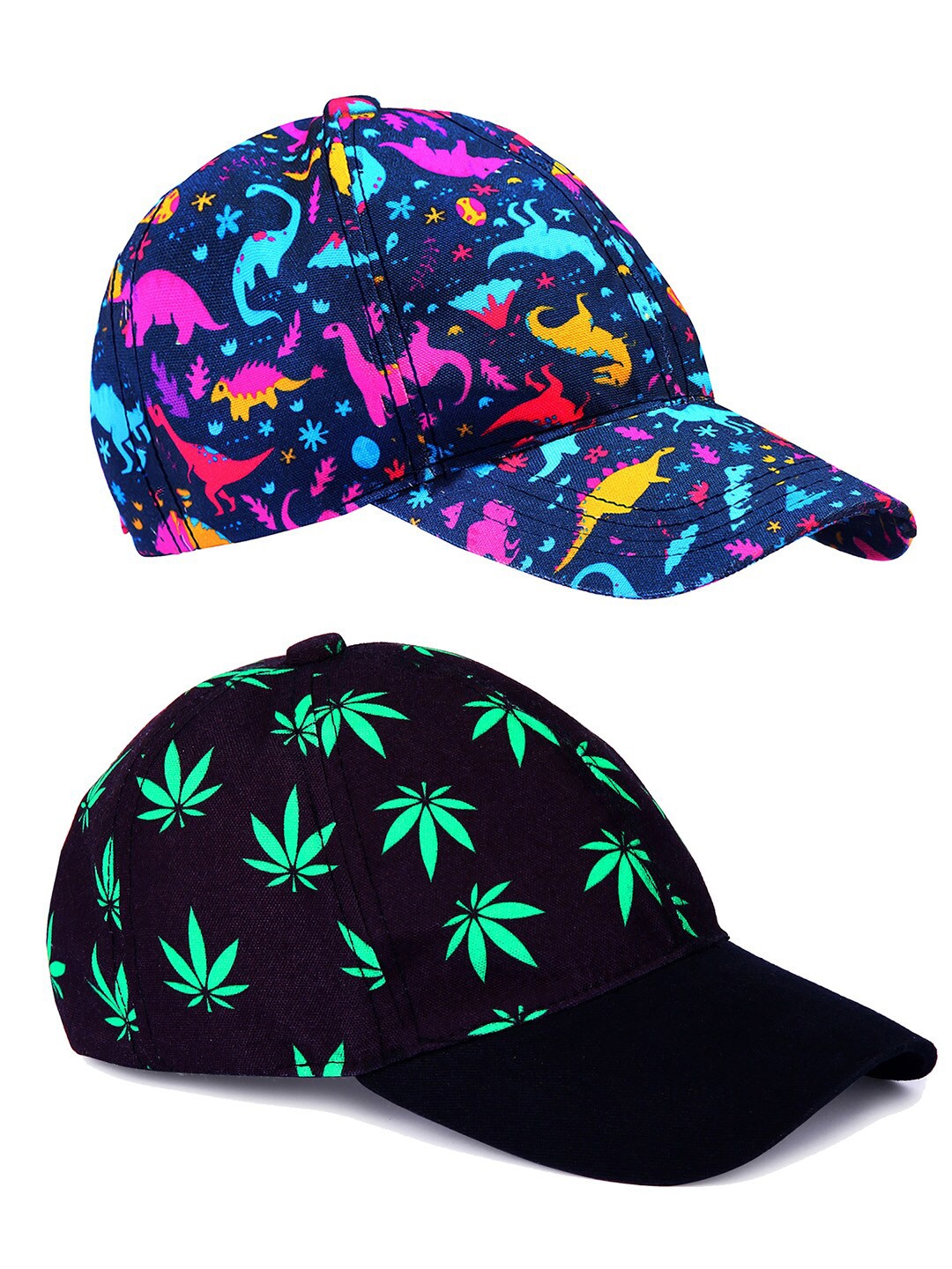 

Knotyy Pack Of 2 Printed Snapback Caps, Blue