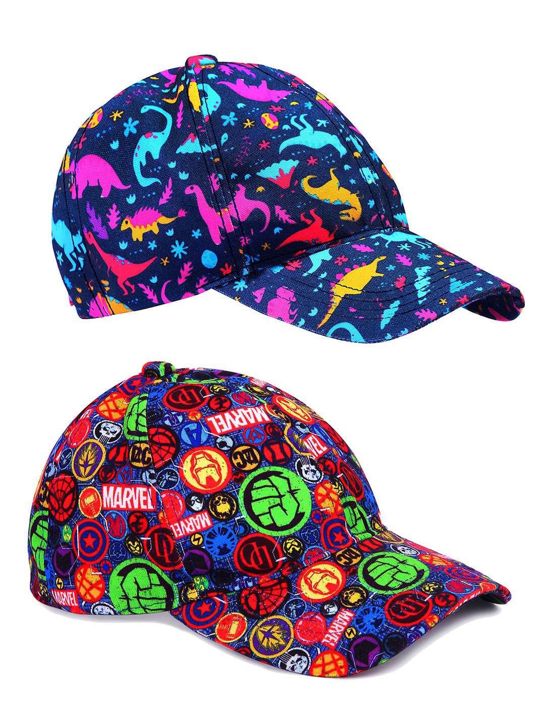 

Knotyy Pack Of 2 Printed Snapback Caps, Blue