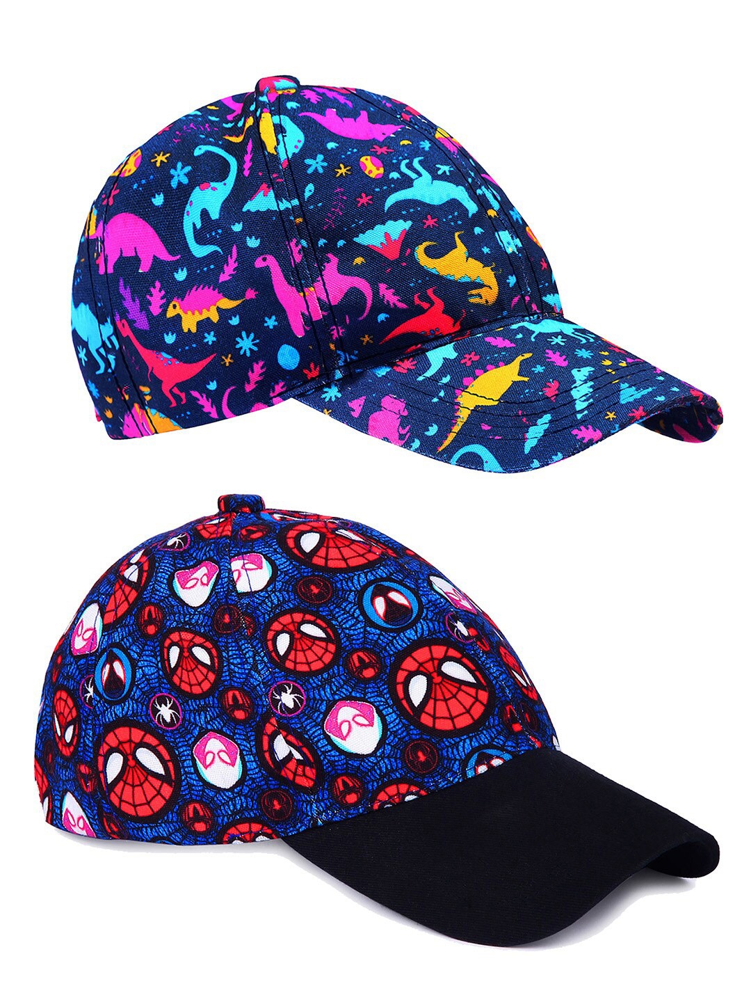 

Knotyy Pack Of 2 Printed Snapback Caps, Navy blue