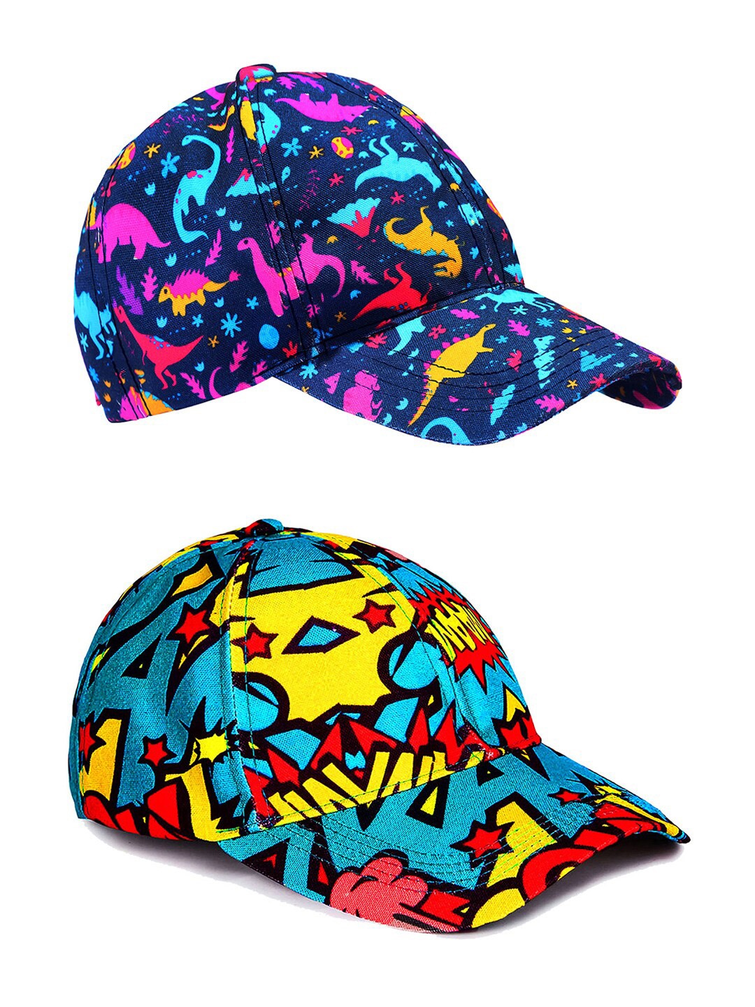 

Knotyy Pack Of 2 Printed Snapback Caps, Navy blue