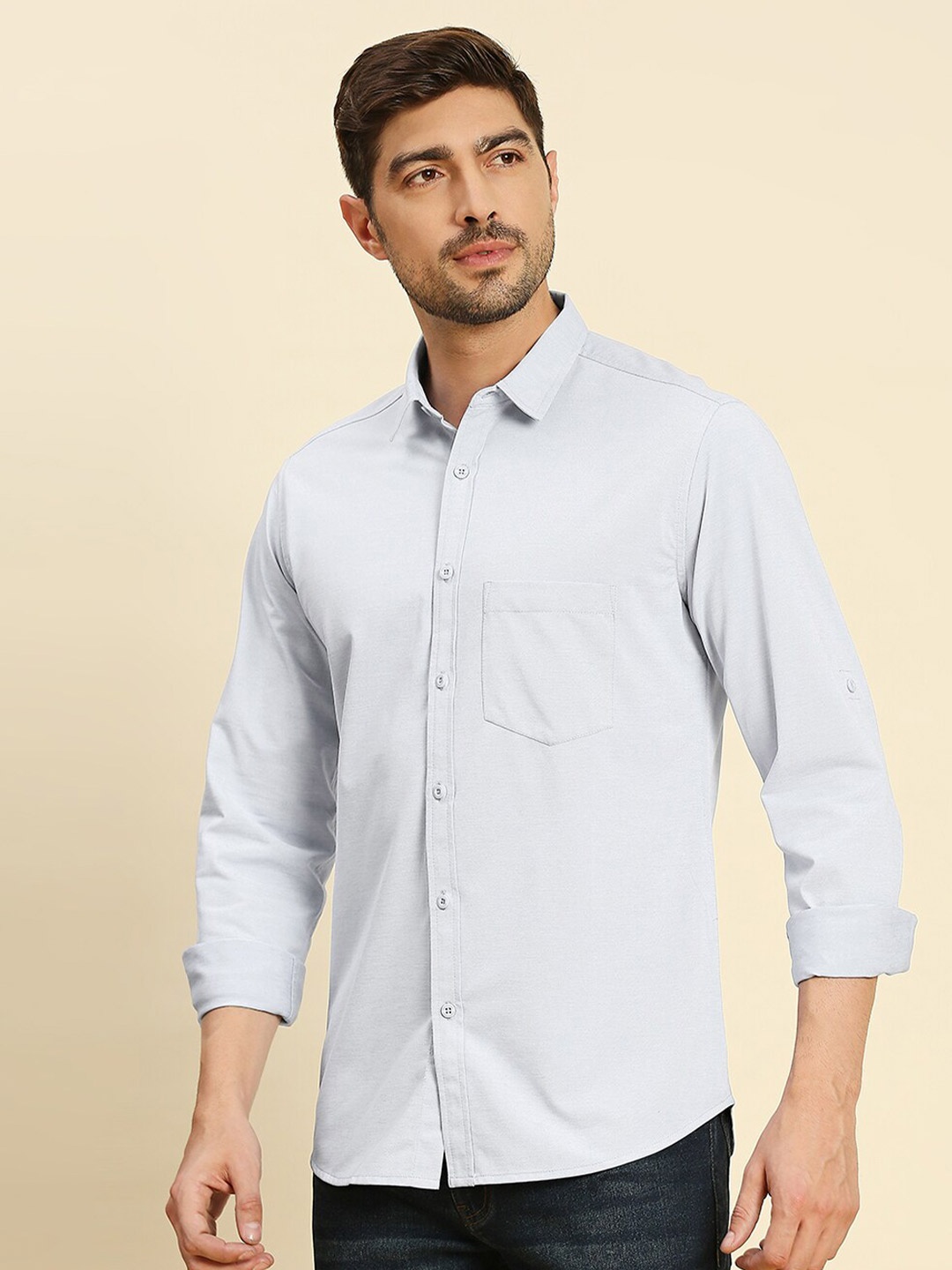 

Moda Rapido White Classic Slim Fit Casual Shirt