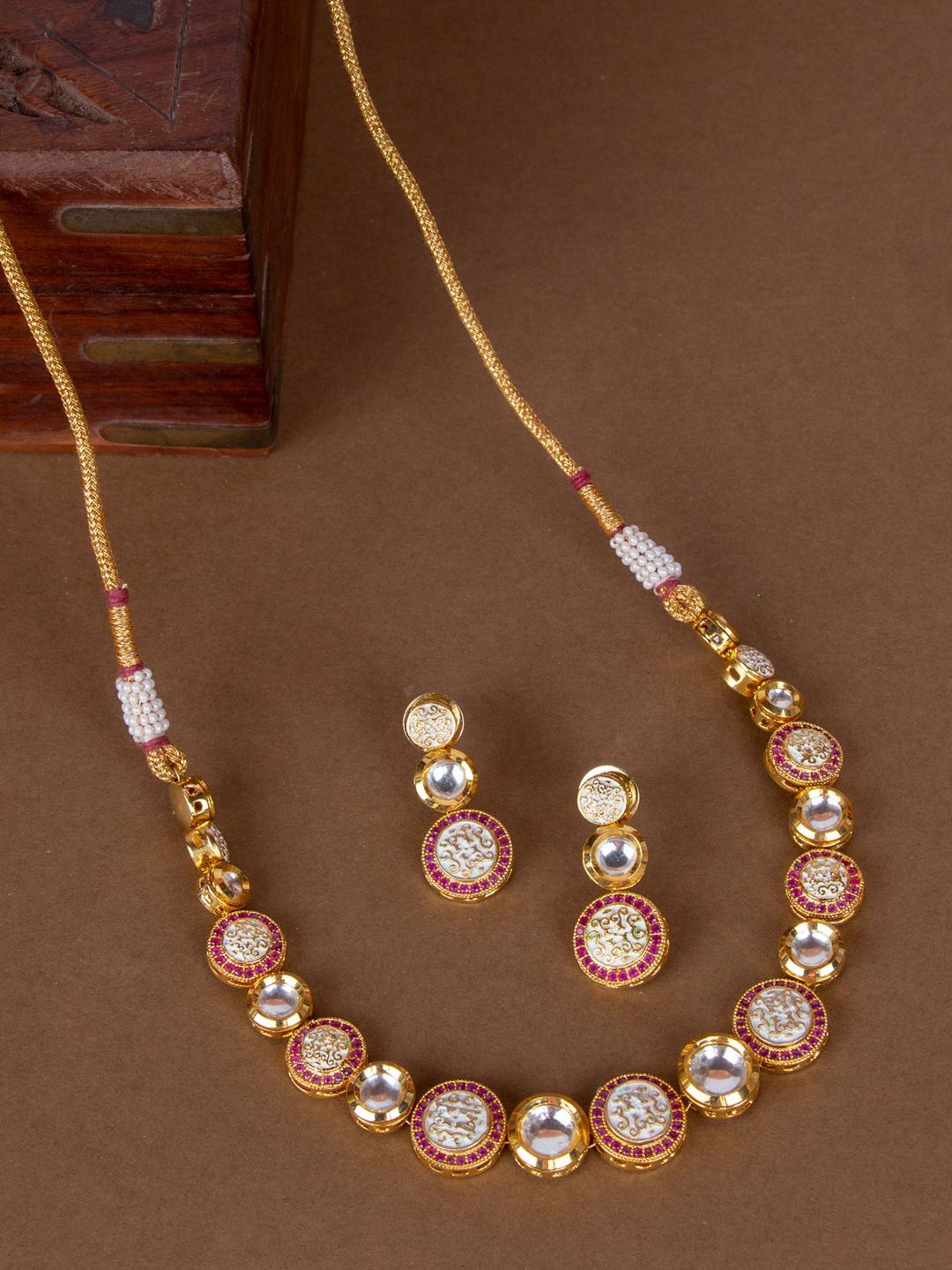 

AccessHer Gold-Plated CZ Studded Jewellery Set