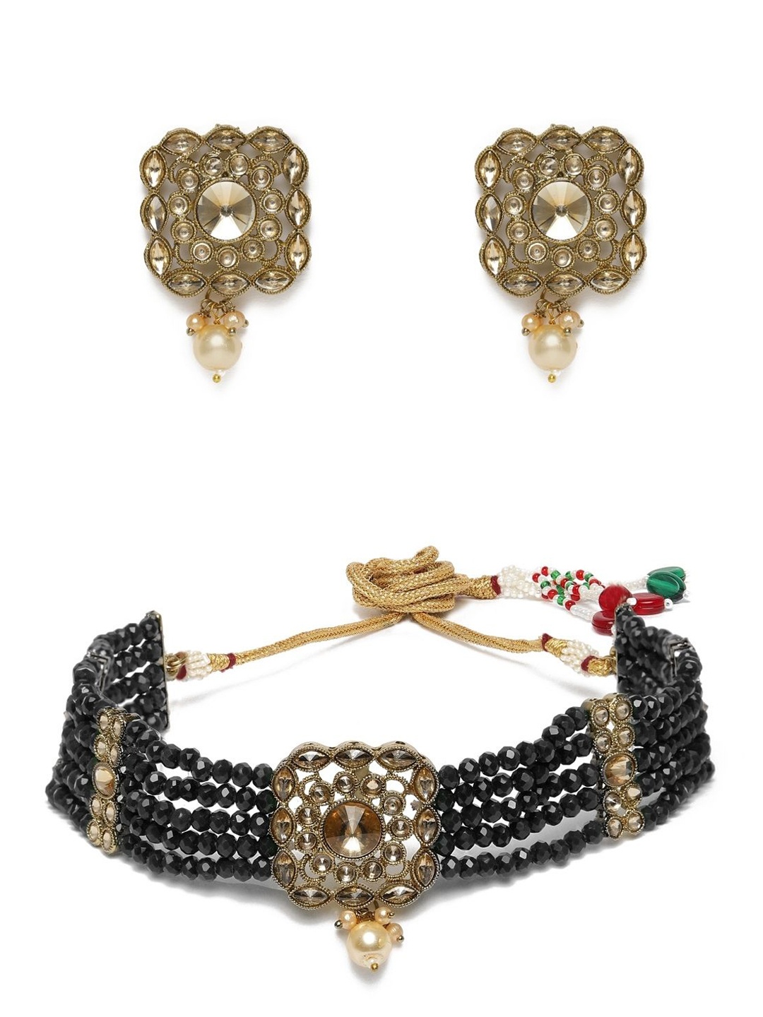 

AccessHer Gold-Plated Kundan Studded Jewellery Set