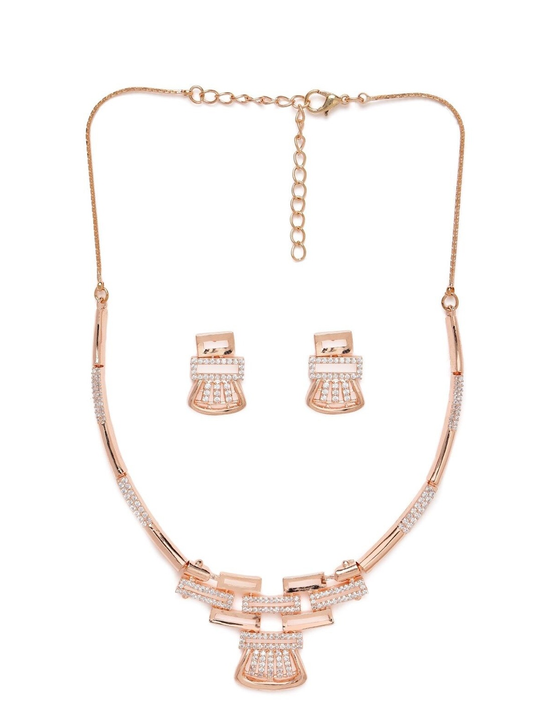 

AccessHer Gold-Plated CZ-Studded Jewellery Set