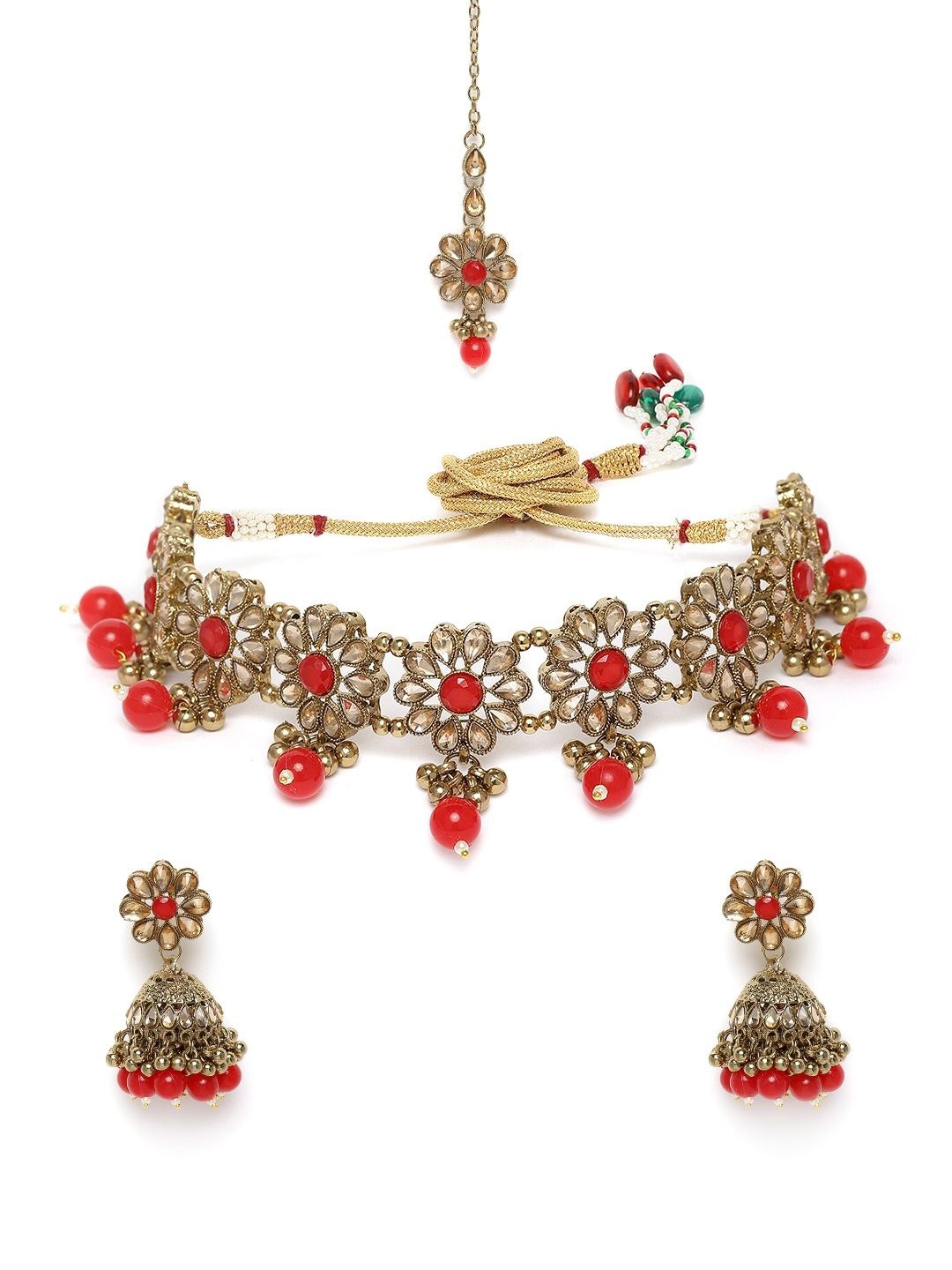 

AccessHer Gold-Plated Kundan Jewellery Set With Maang Tika