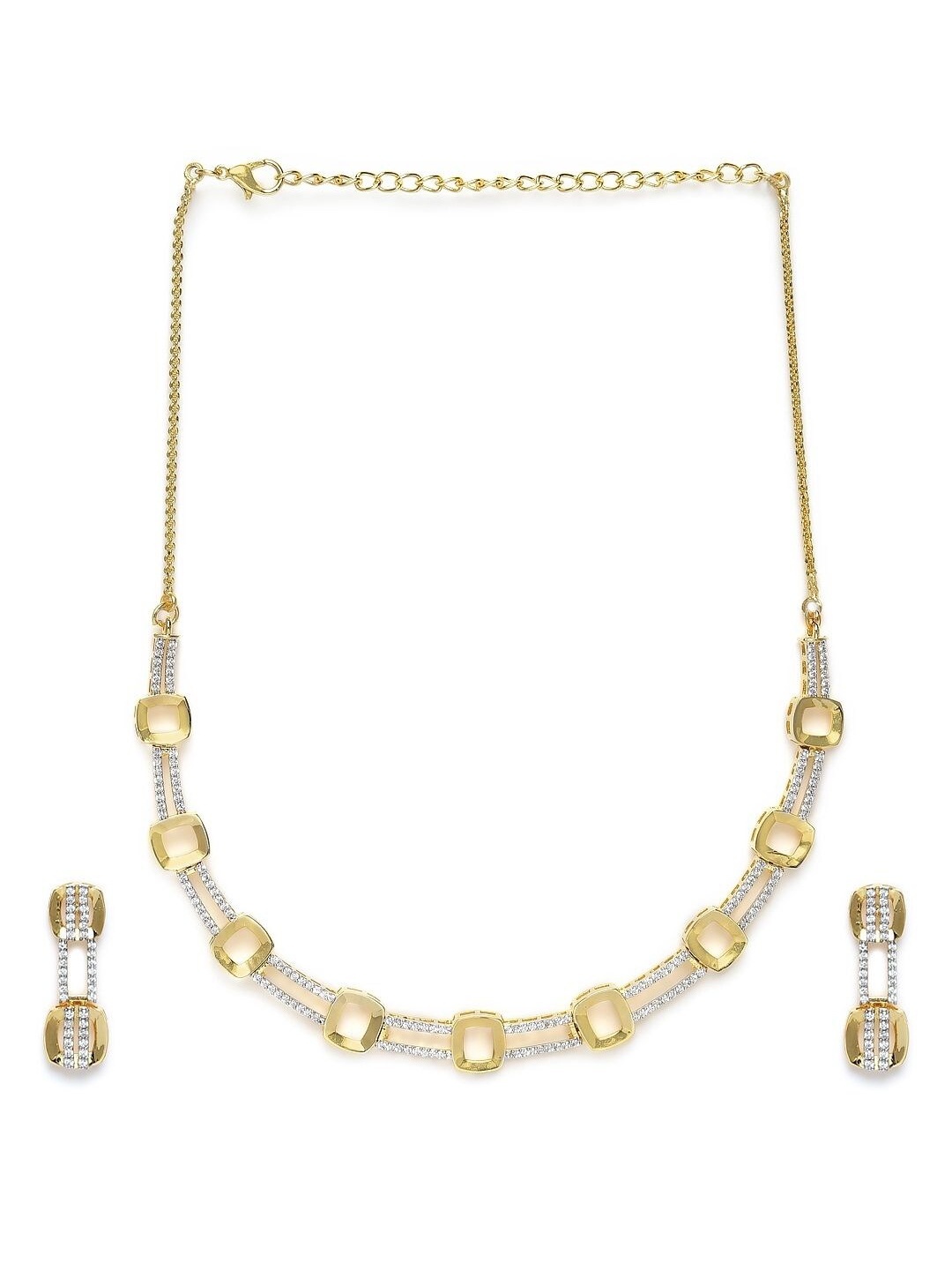

AccessHer Gold-Plated CZ Studded Jewellery Set