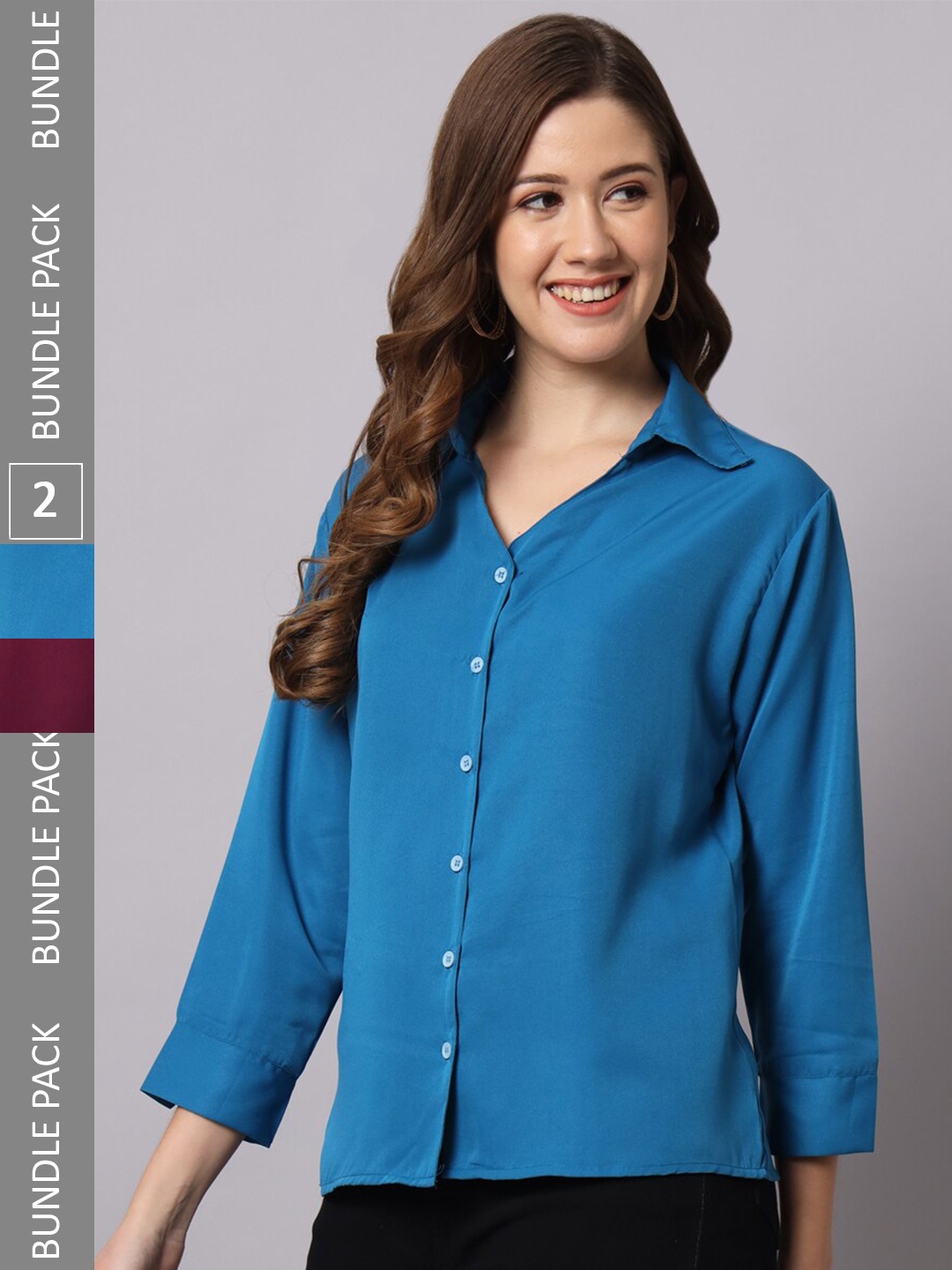 

Funday Fashion Pack 2 Opaque Casual Shirt, Blue
