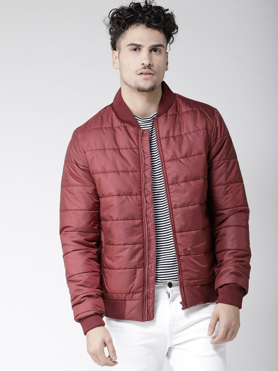 

Aeropostale Men Maroon Solid Padded Jacket