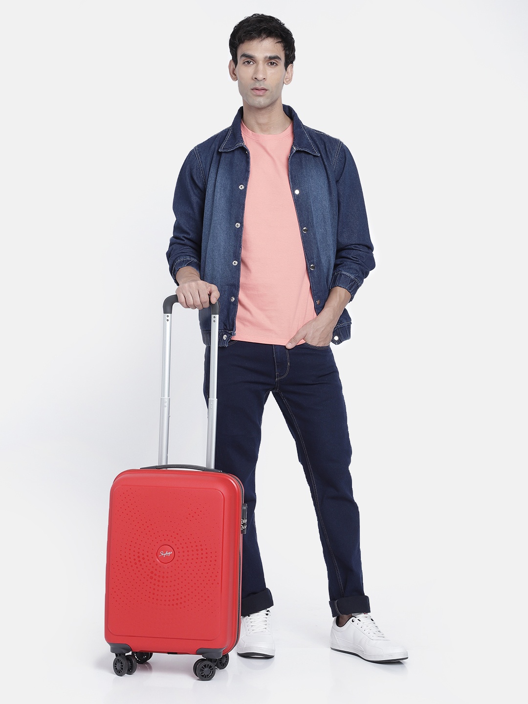 

Skybags ZAP Textured Hard 360-Degree Rotation Cabin Trolley Suitcase, Red