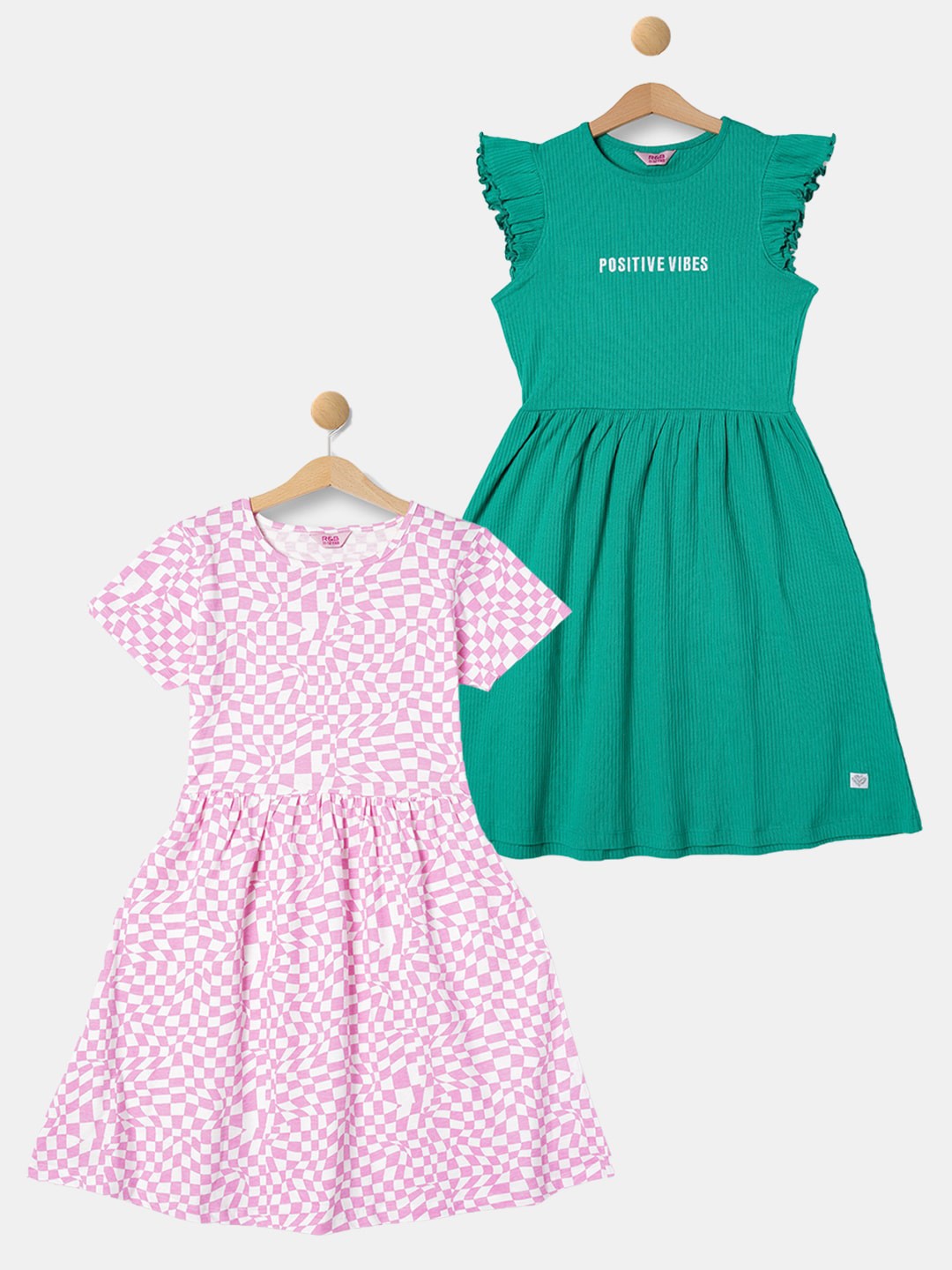 

R&B Girls Pack of 2 Floral Print Fit & Flare Dress, Multi