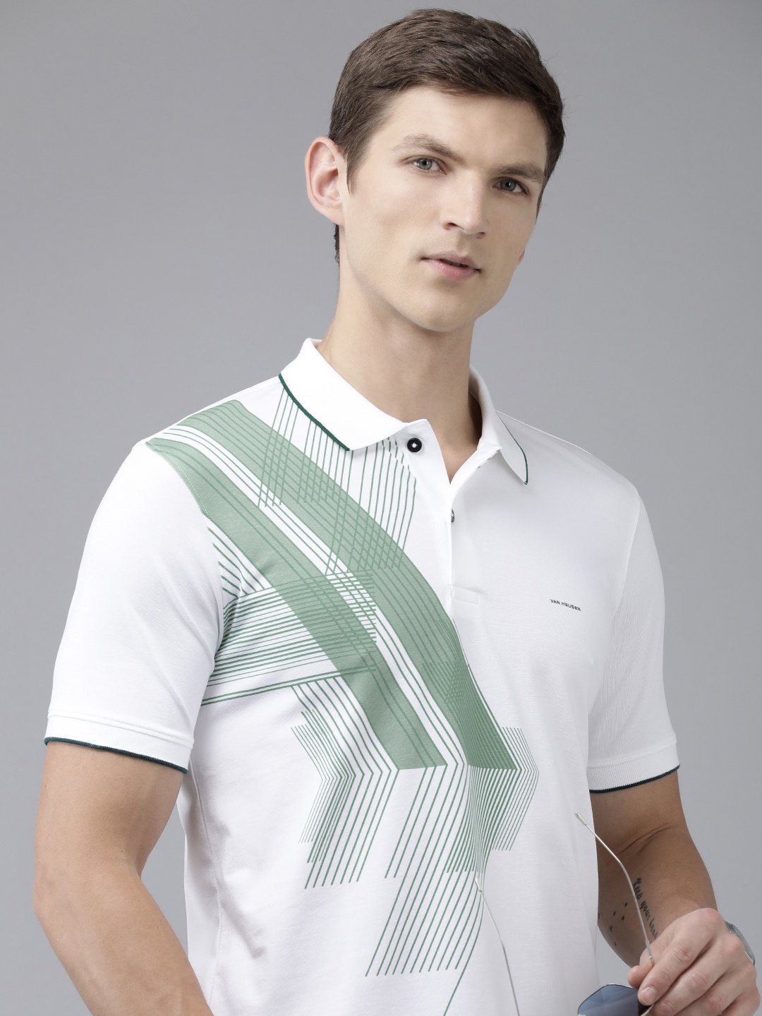 

Van Heusen Printed Polo Collar T-shirt, White