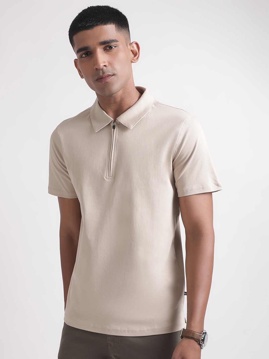 

Matinique Polo Collar Cotton T-shirt, Beige