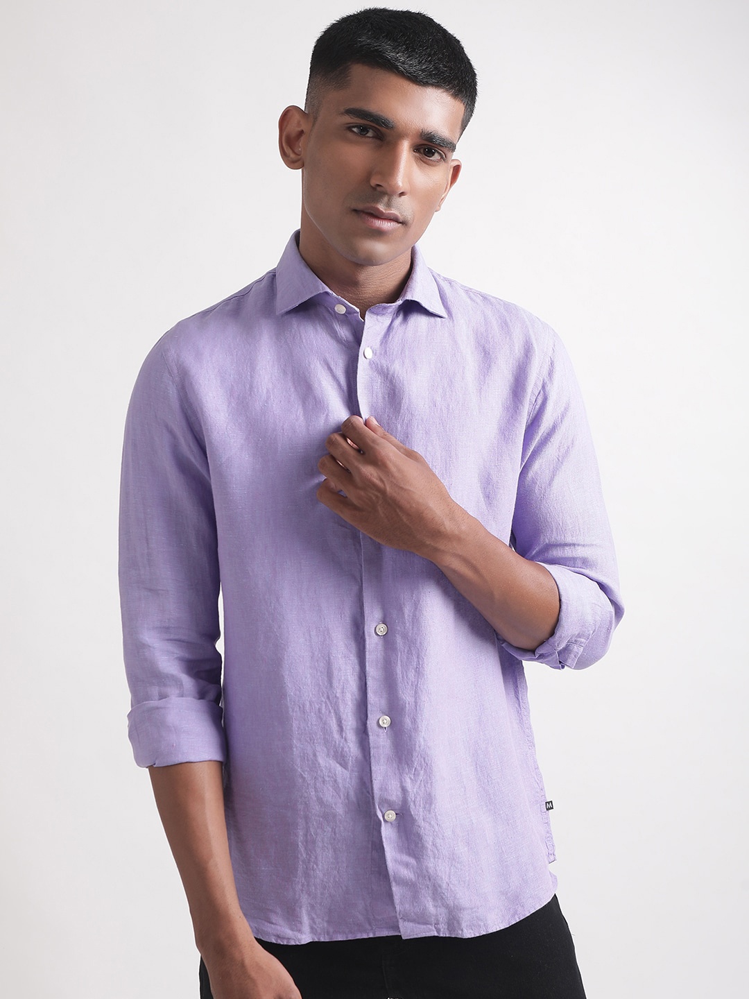 

Matinique Spread Collar Linen Casual Shirt, Lavender