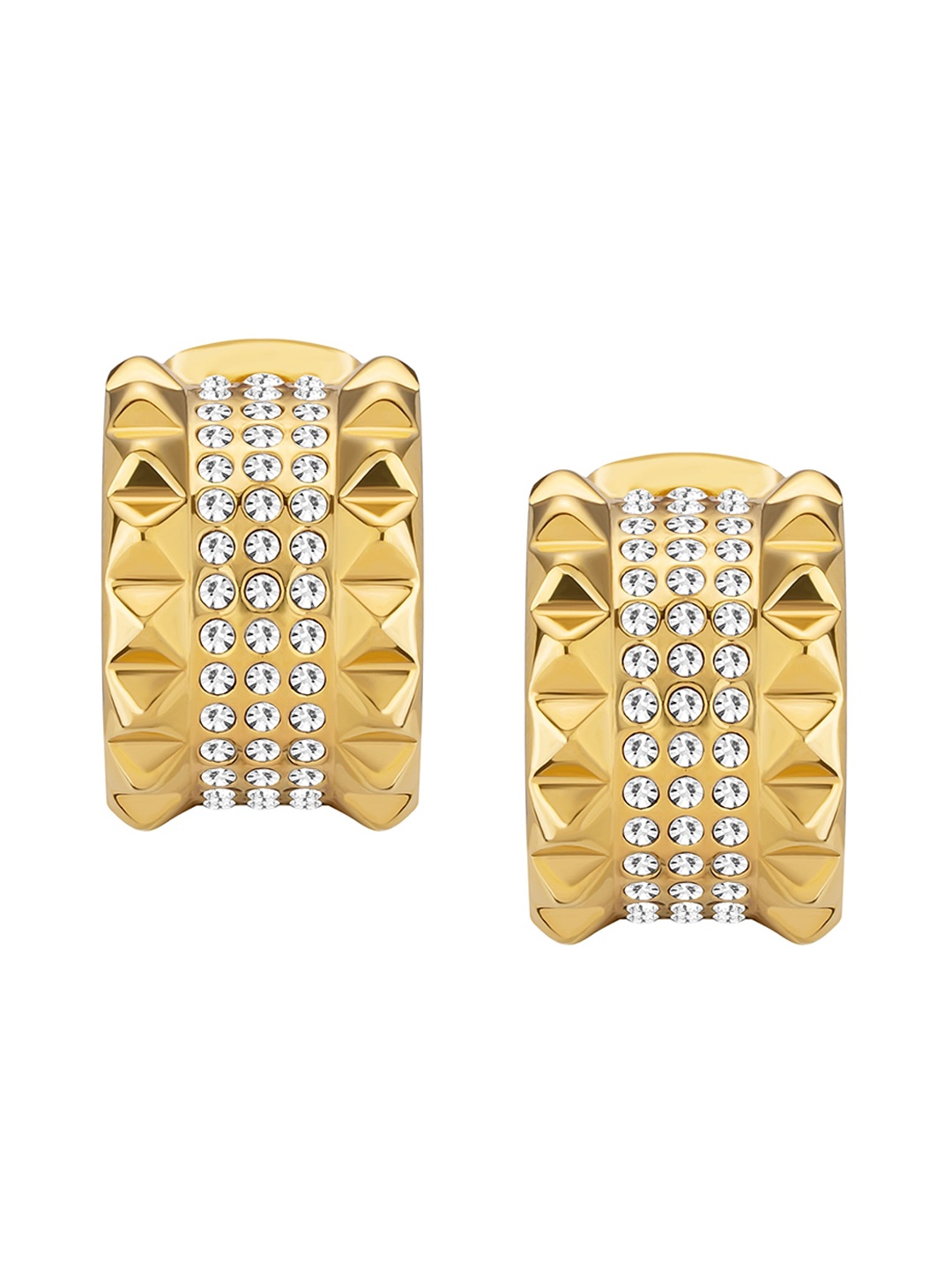 

Police Gold-Plated Crescent Shaped Half Hoop Earrings