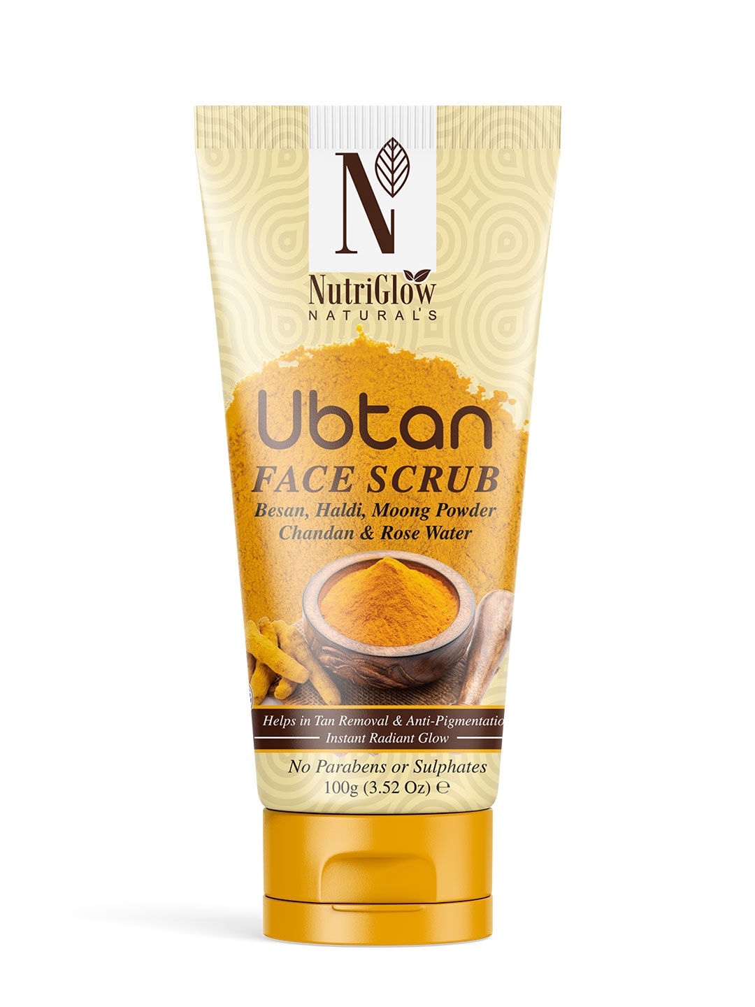 

NutriGlow Naturals Set Of 2 Ubtan Face Scrub for Tan Removal - 100g Each, Yellow
