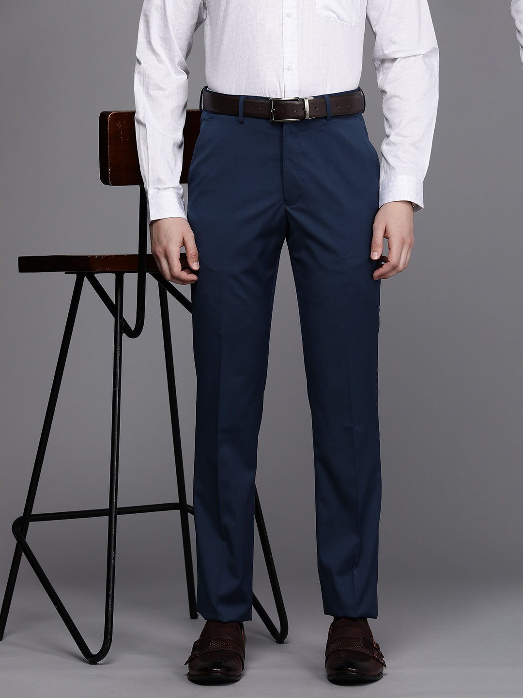 

Luxure by Louis Philippe Men Slim Fit Trousers, Navy blue