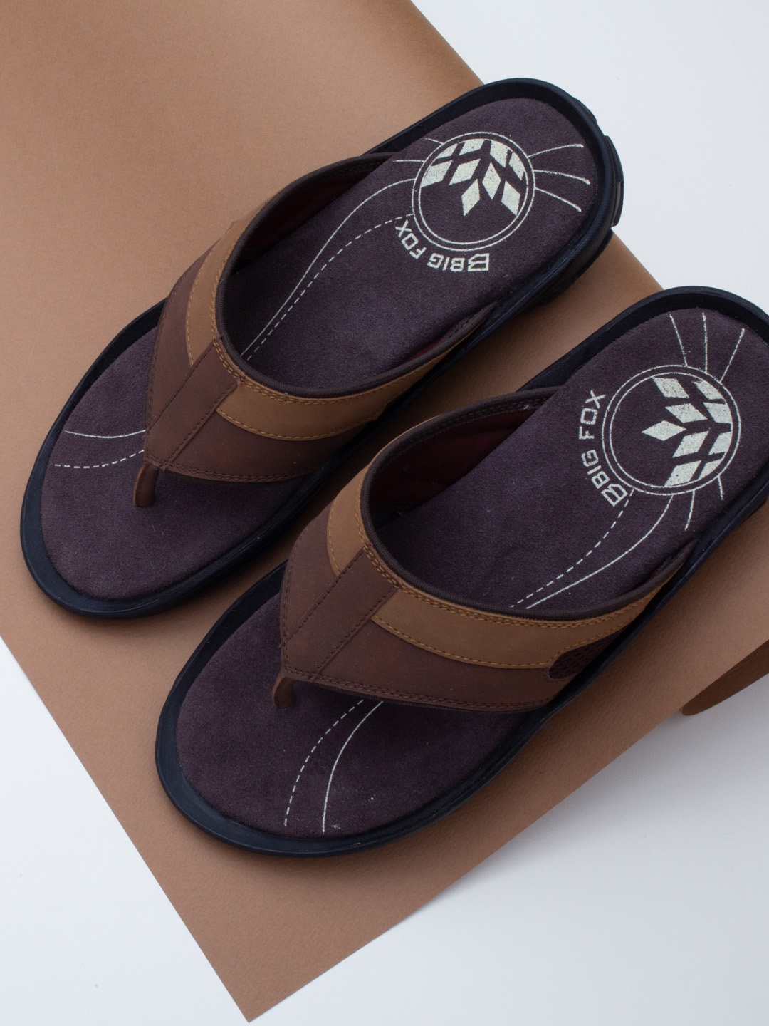 

Big Fox Men Colourblocked Comfort Sandals, Brown