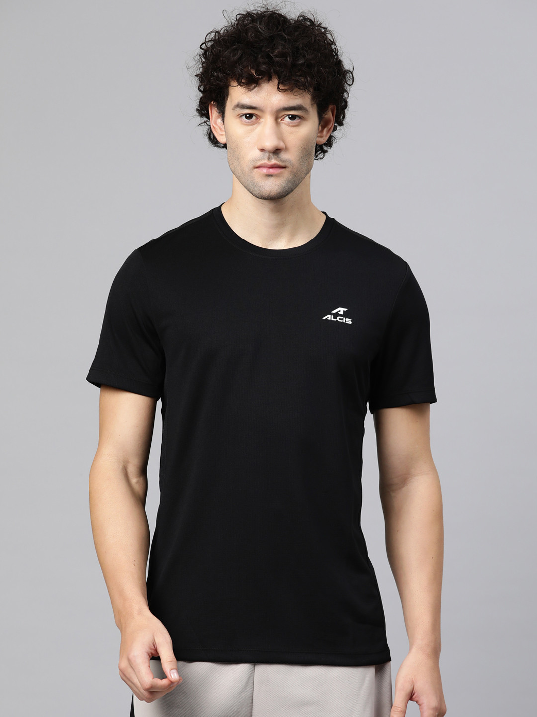 

Alcis Men Anti Static Slim Fit T-shirt, Black