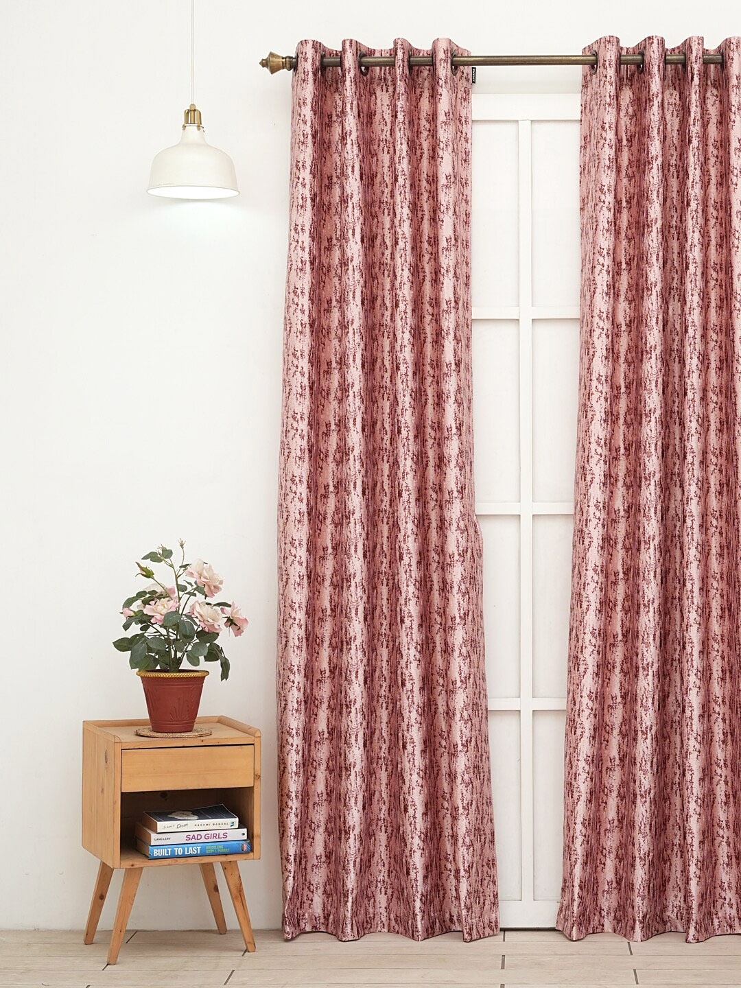 

Ariana Maroon &Pink 1 Pieces Room Darkening Long Door Curtain