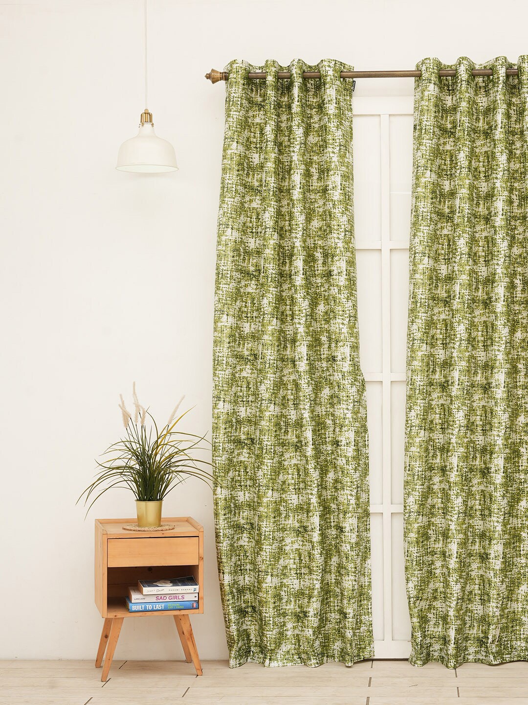 

Ariana Green & White 2 Pieces Printed Door Curtain