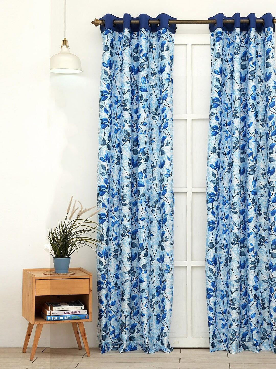 

Ariana Blue Floral Long Door Curtain