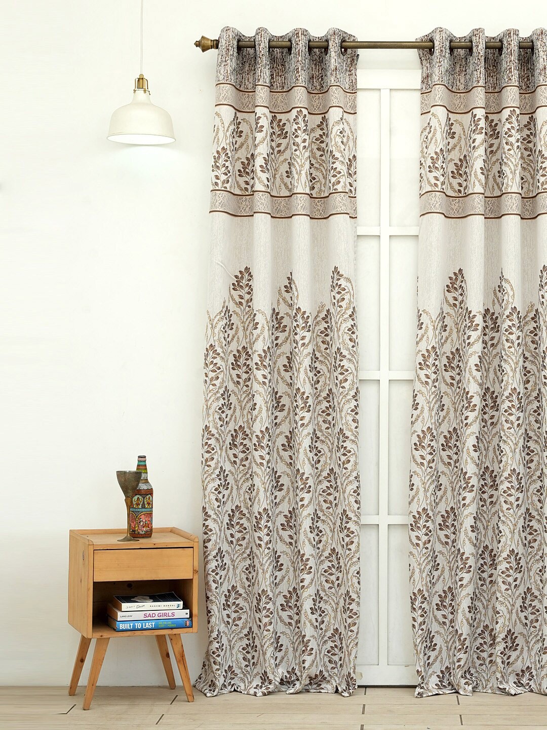 

Ariana 1 Pieces Ethnic Motifs Room Darkening Long Door Curtains, Grey