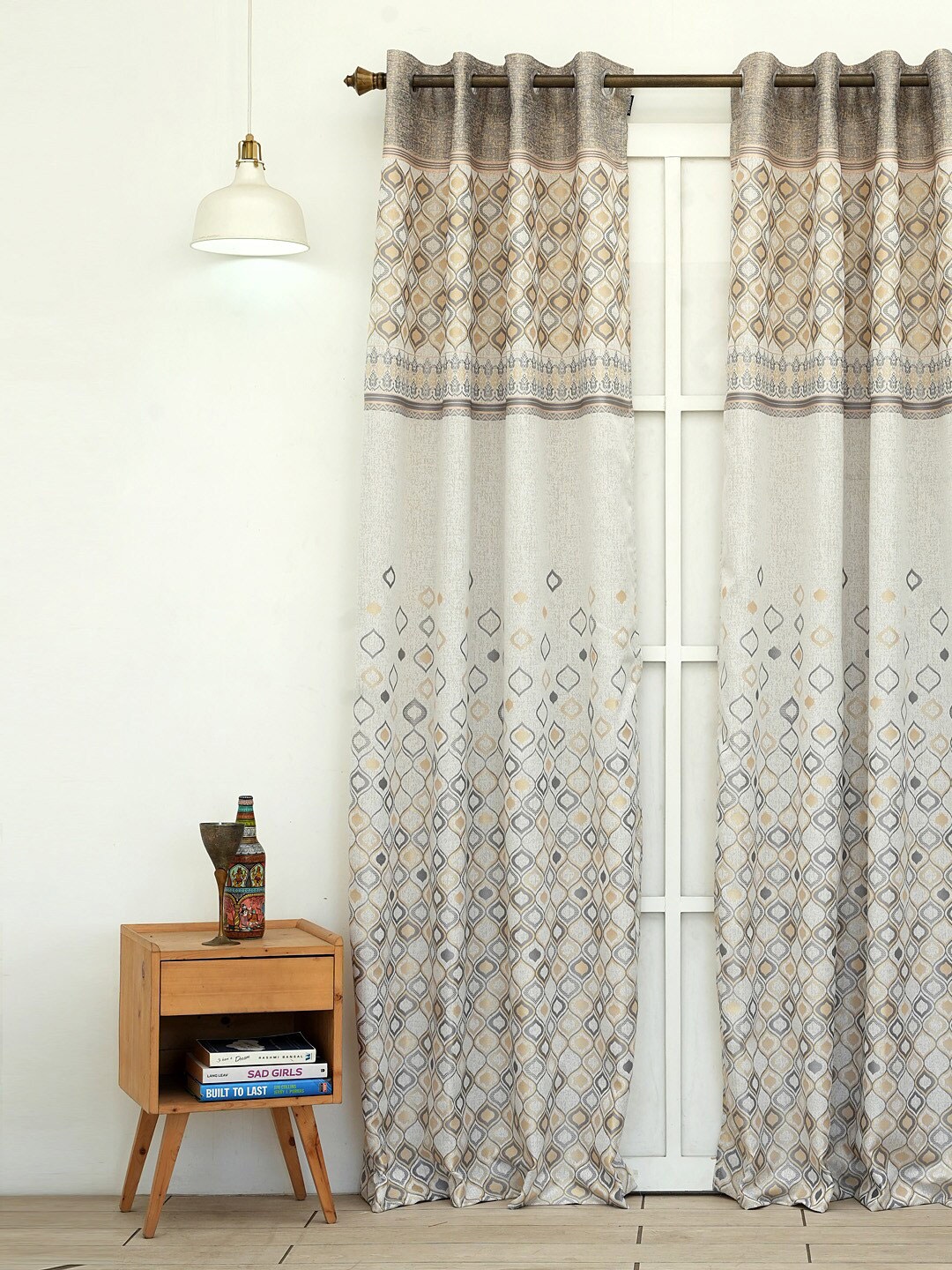 

Ariana Purple & White Ethnic Motifs Room Darkening Long Door Curtain