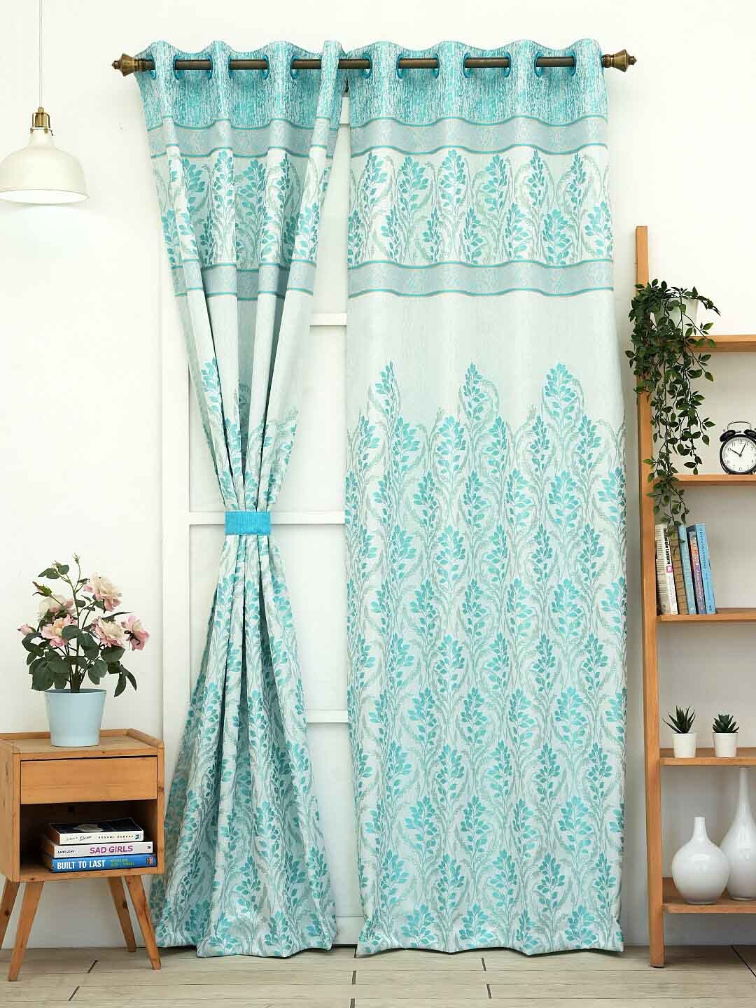 

Ariana Blue & White Ethnic Motifs Room Darkening Door Curtain