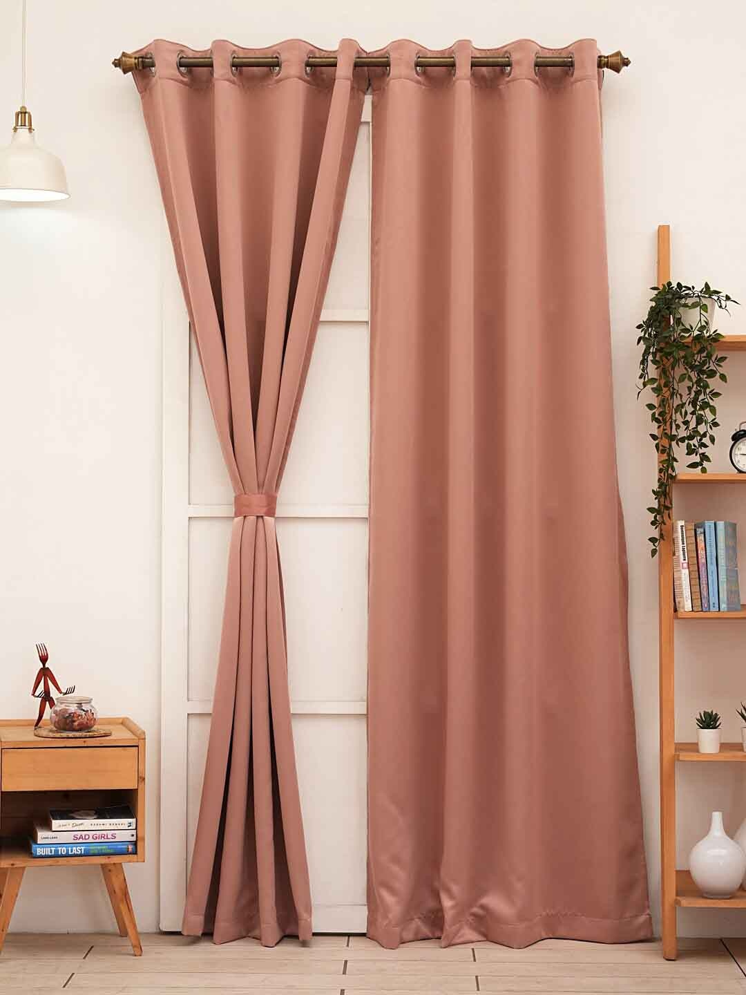 

Ariana Rust Pink Black Out Long Door Curtain