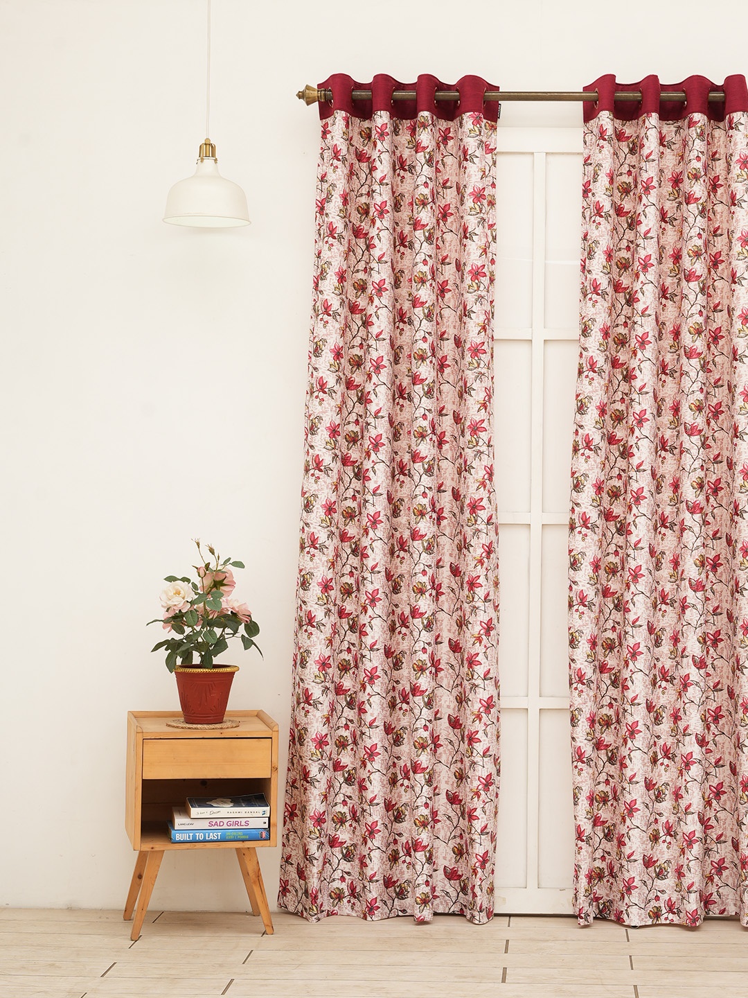 

Ariana White & Pink Biscay Floral Design Door Curtain