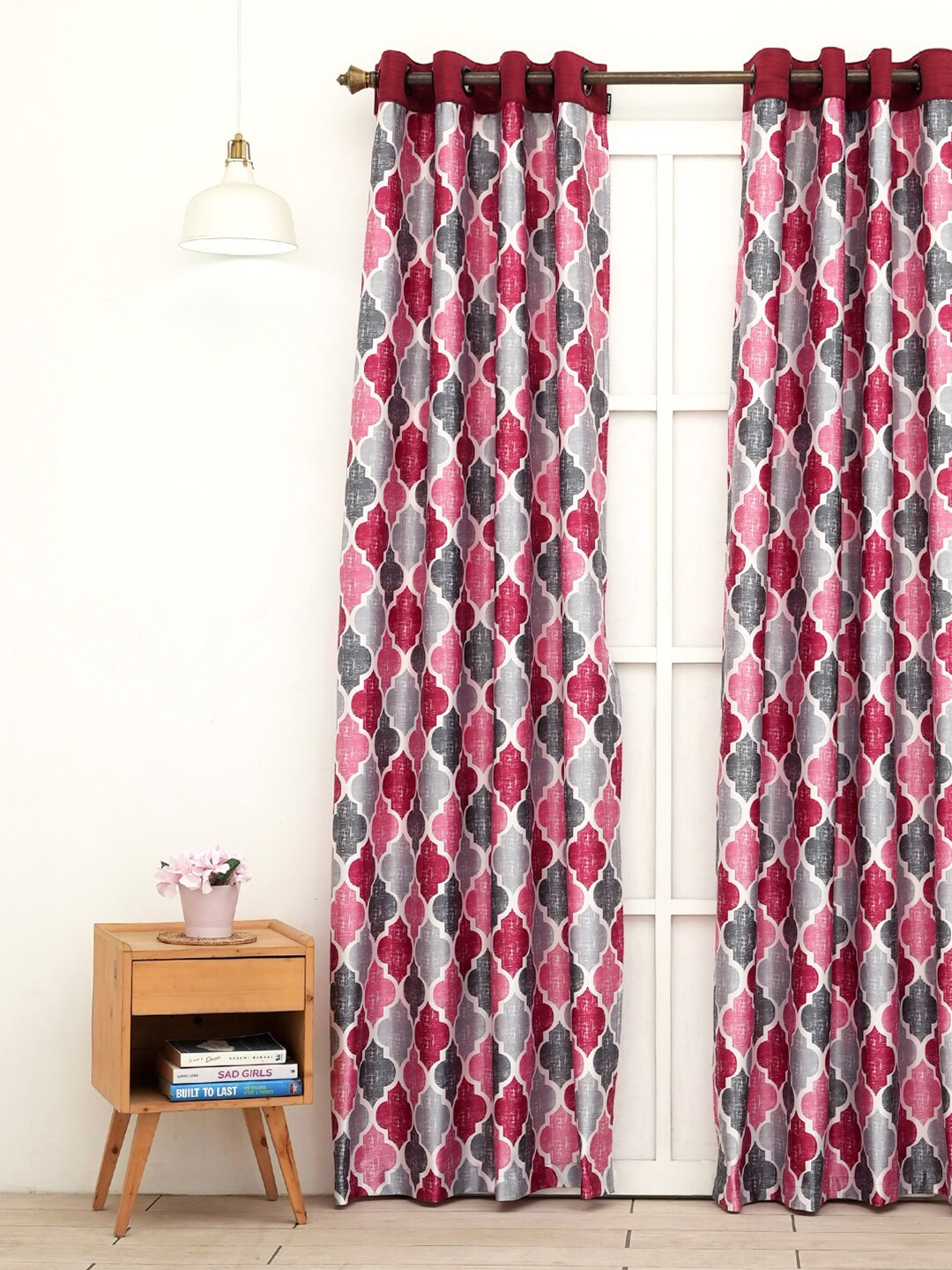 

Ariana Maroon & Grey Ethnic Motifs Long Door Curtain