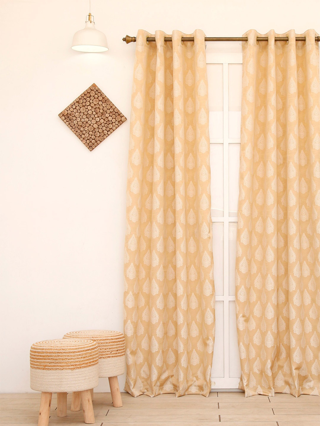 

Ariana Beige & White Ethnic Motifs Black Out Door Curtain