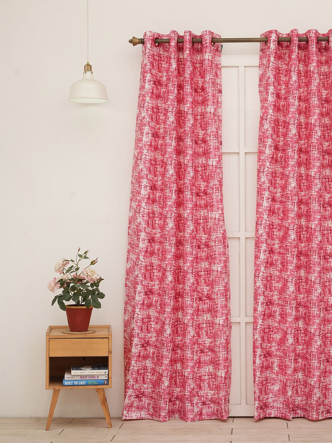 

Ariana Pink & White 2 Pieces Door Curtain