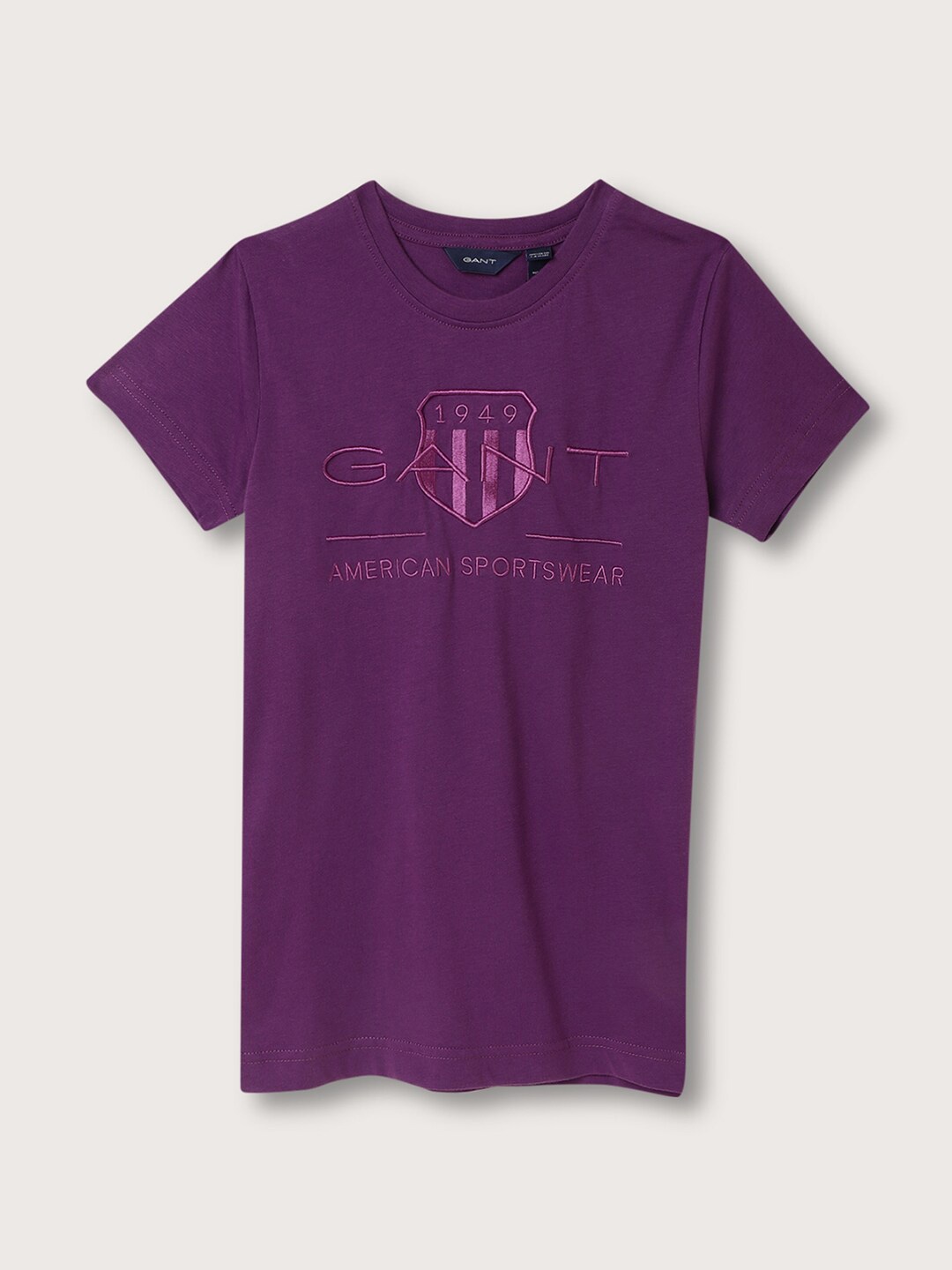 

GANT Boys Typography Printed Cotton Relaxed Fit Longline T-shirt, Purple