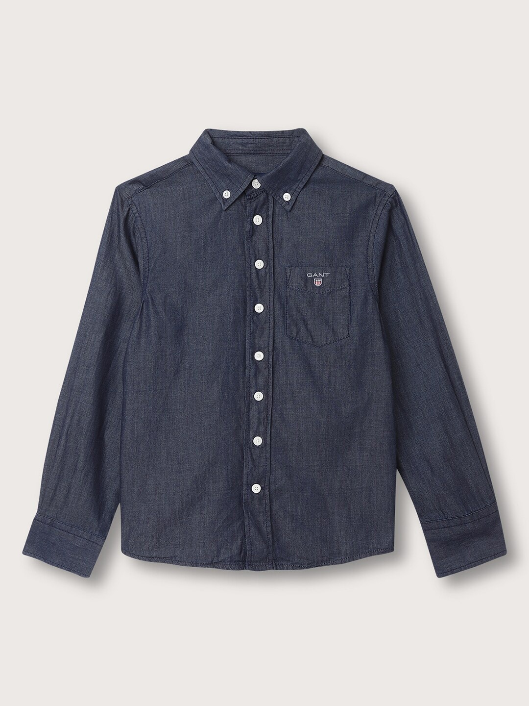 

GANT Boys Button Down Collar Cotton Casual Shirt, Navy blue