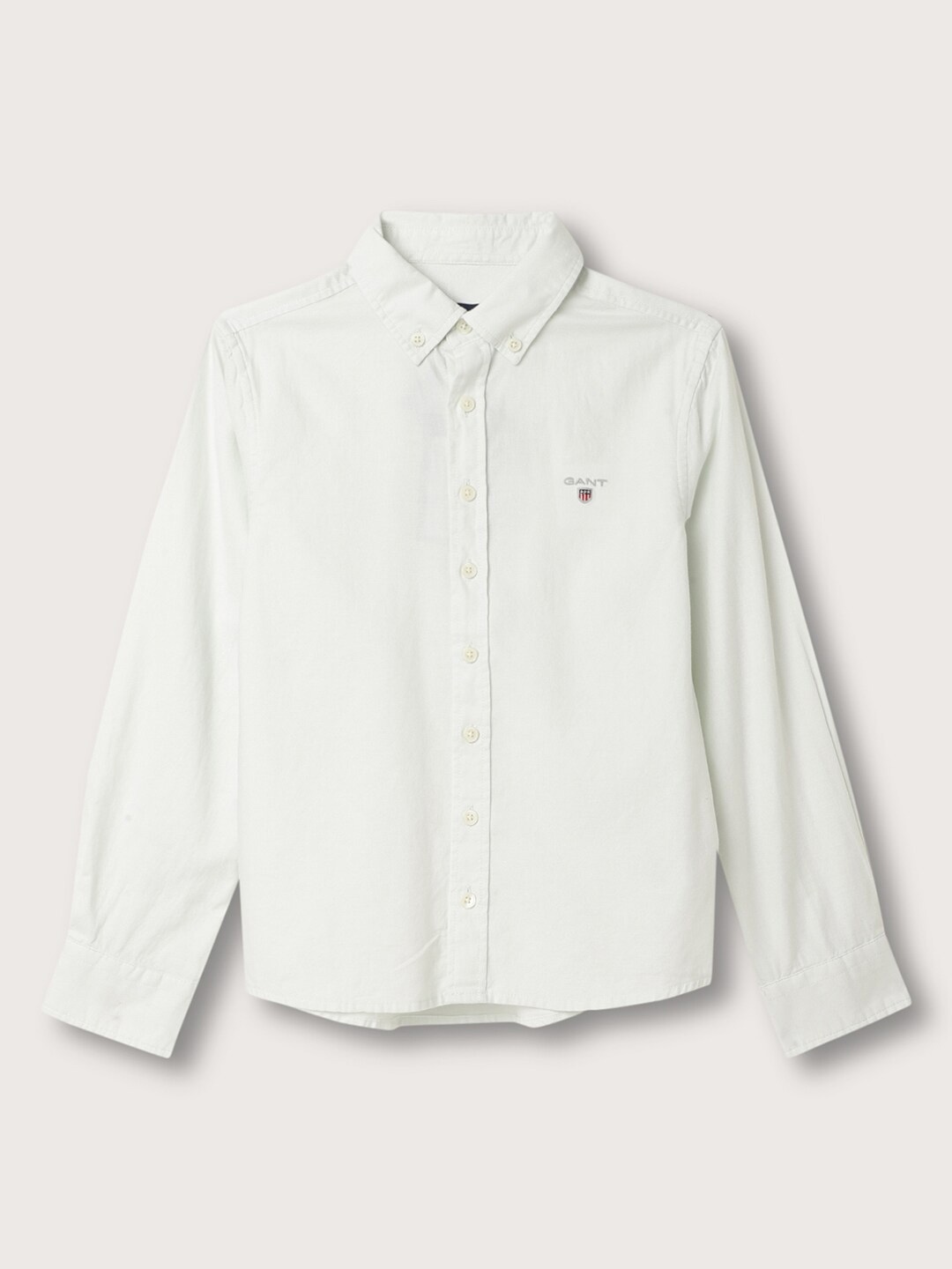 

GANT Boys Button Down Collar Cotton Casual Shirt, Off white