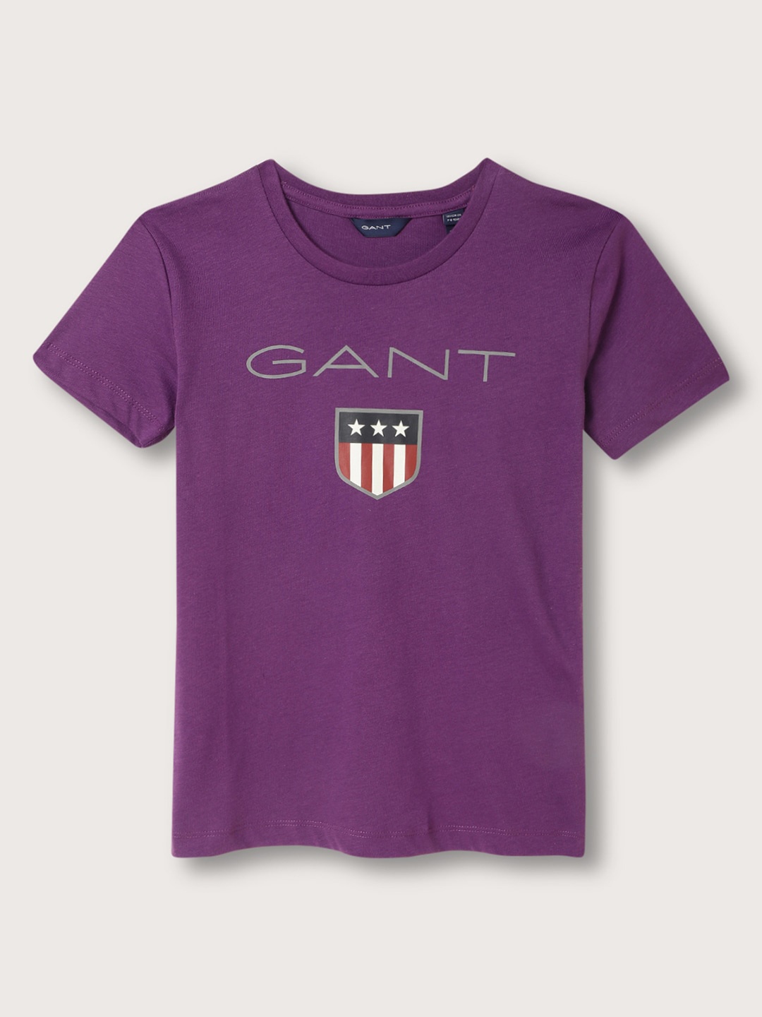 

GANT Boys Printed Round Neck Cotton T-shirt, Purple
