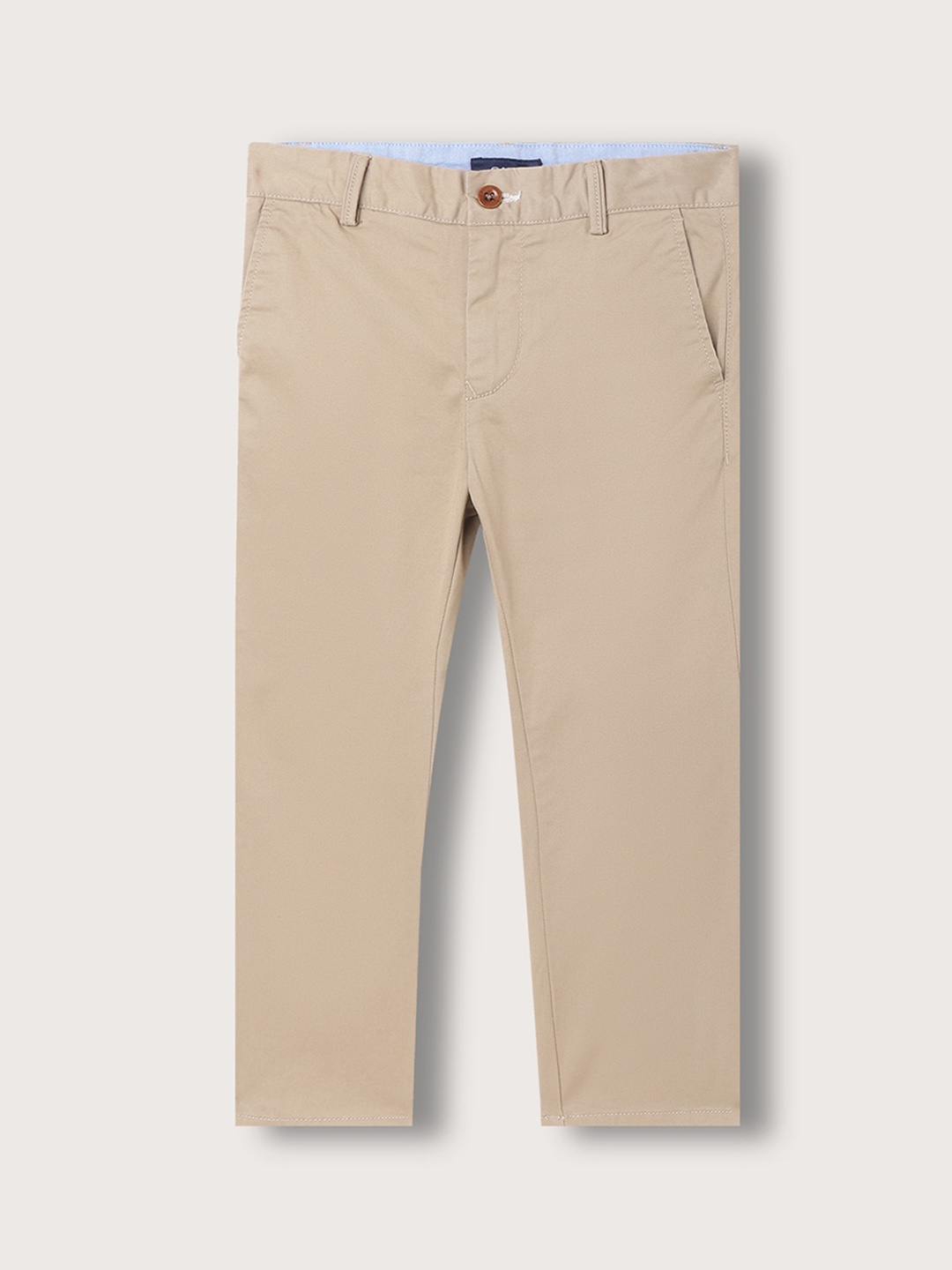 

GANT Boys Mid Rise Cotton Chinos Trousers, Beige