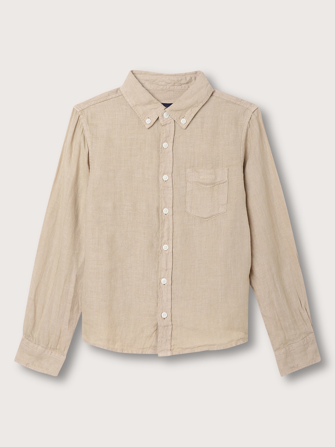 

GANT Boys Spread Collar Linen Casual Shirt, Beige