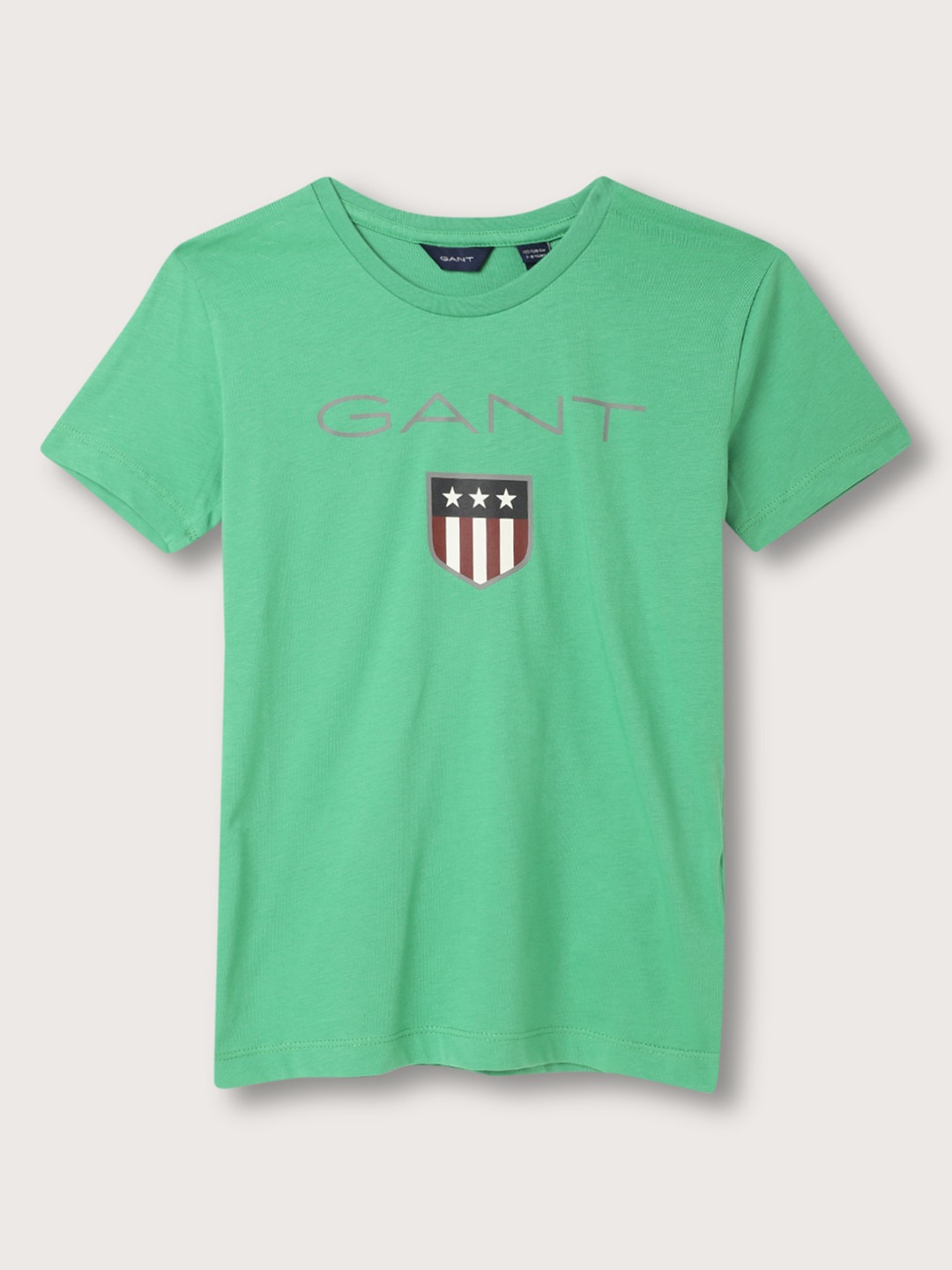 

GANT Boys Typography Printed Round Neck Cotton T-shirt, Green