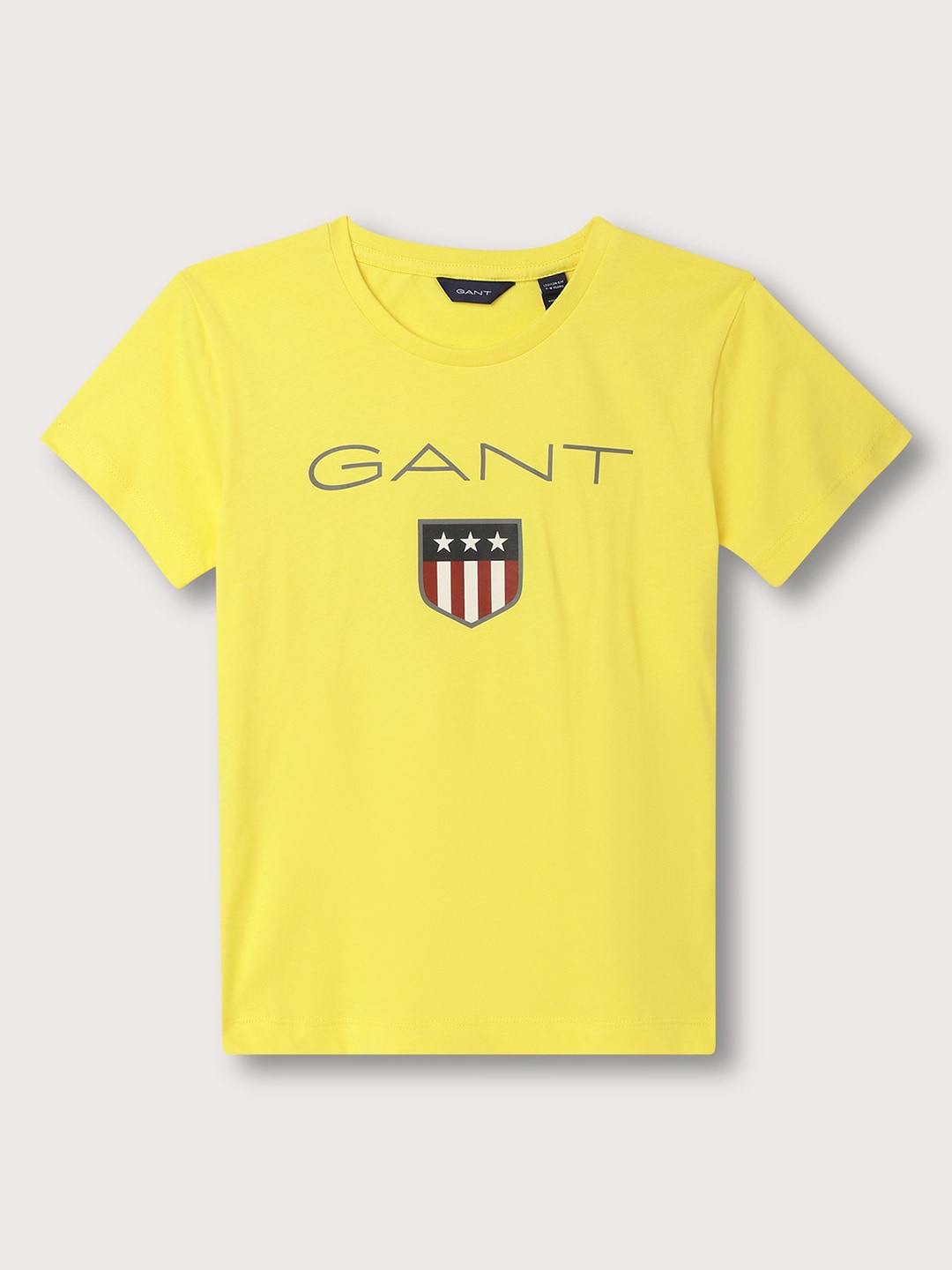 

GANT Boys Typography Printed Round Neck Cotton T-shirt, Yellow
