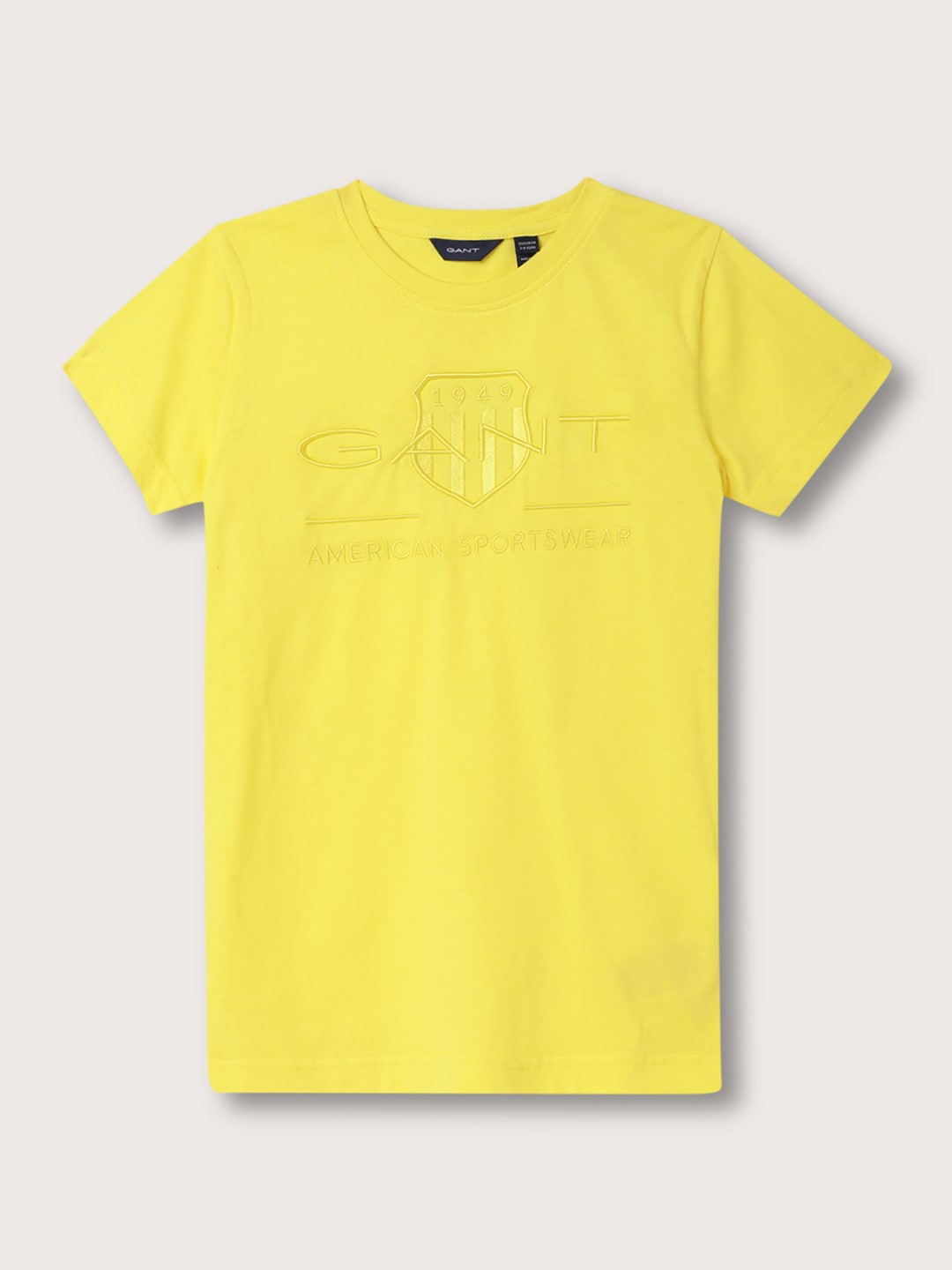 

GANT Relaxed Fit Embroidered Round Neck T-shirt, Yellow