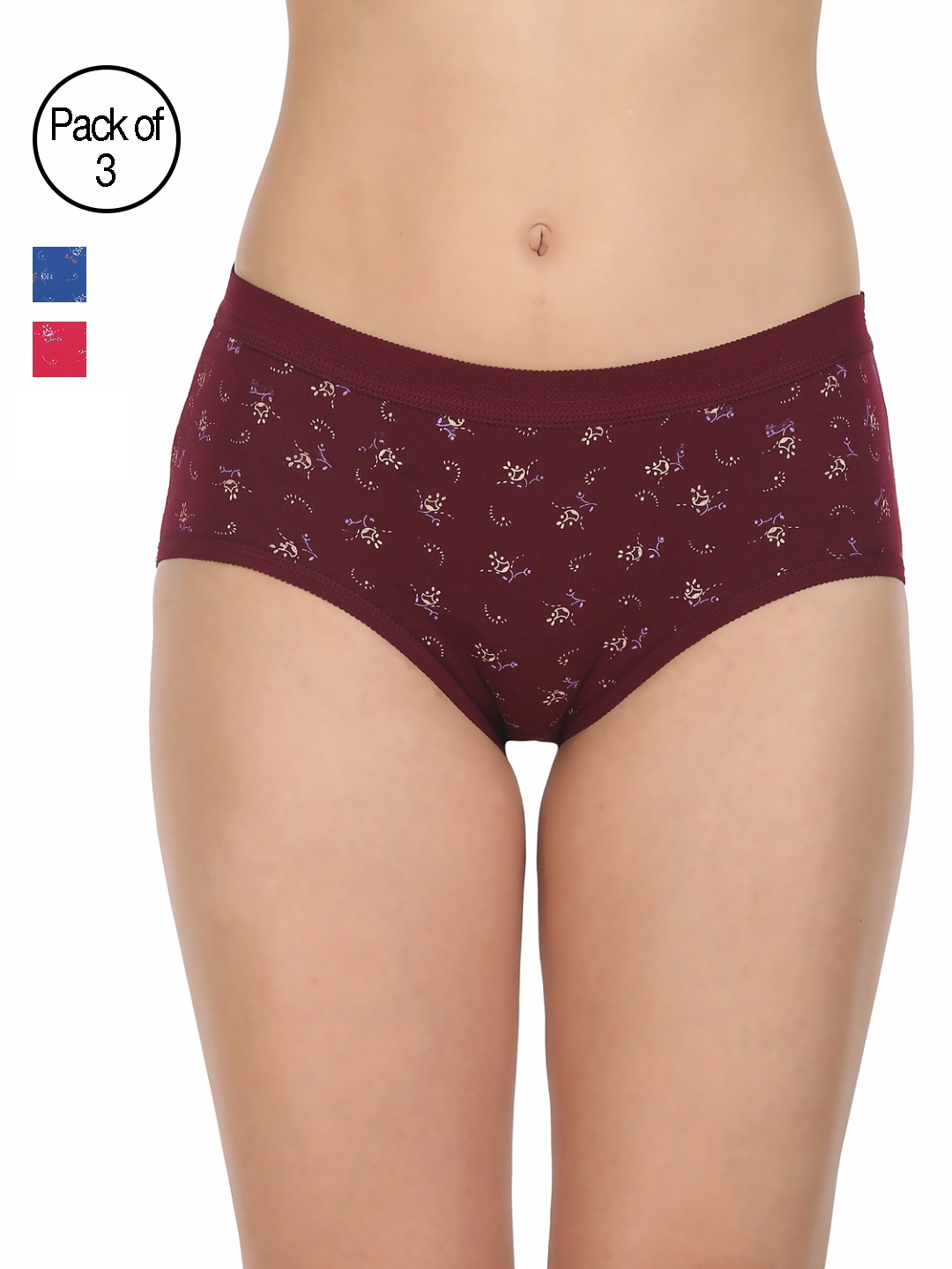 

Bodycare Pack of 3 Assorted Hipster Briefs 24000, Multi