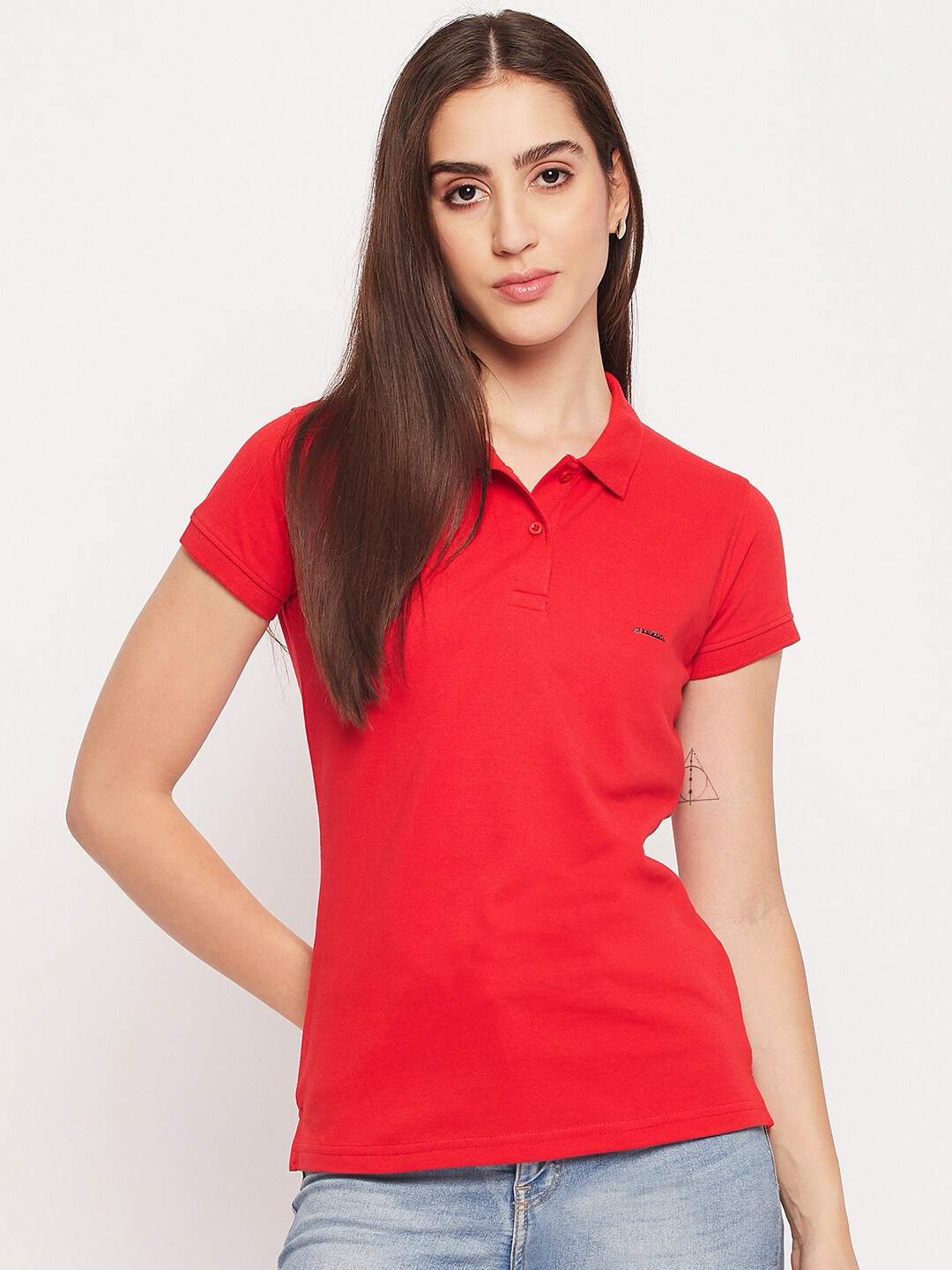 

Okane Polo Collar Short Sleeve T-shirt, Red